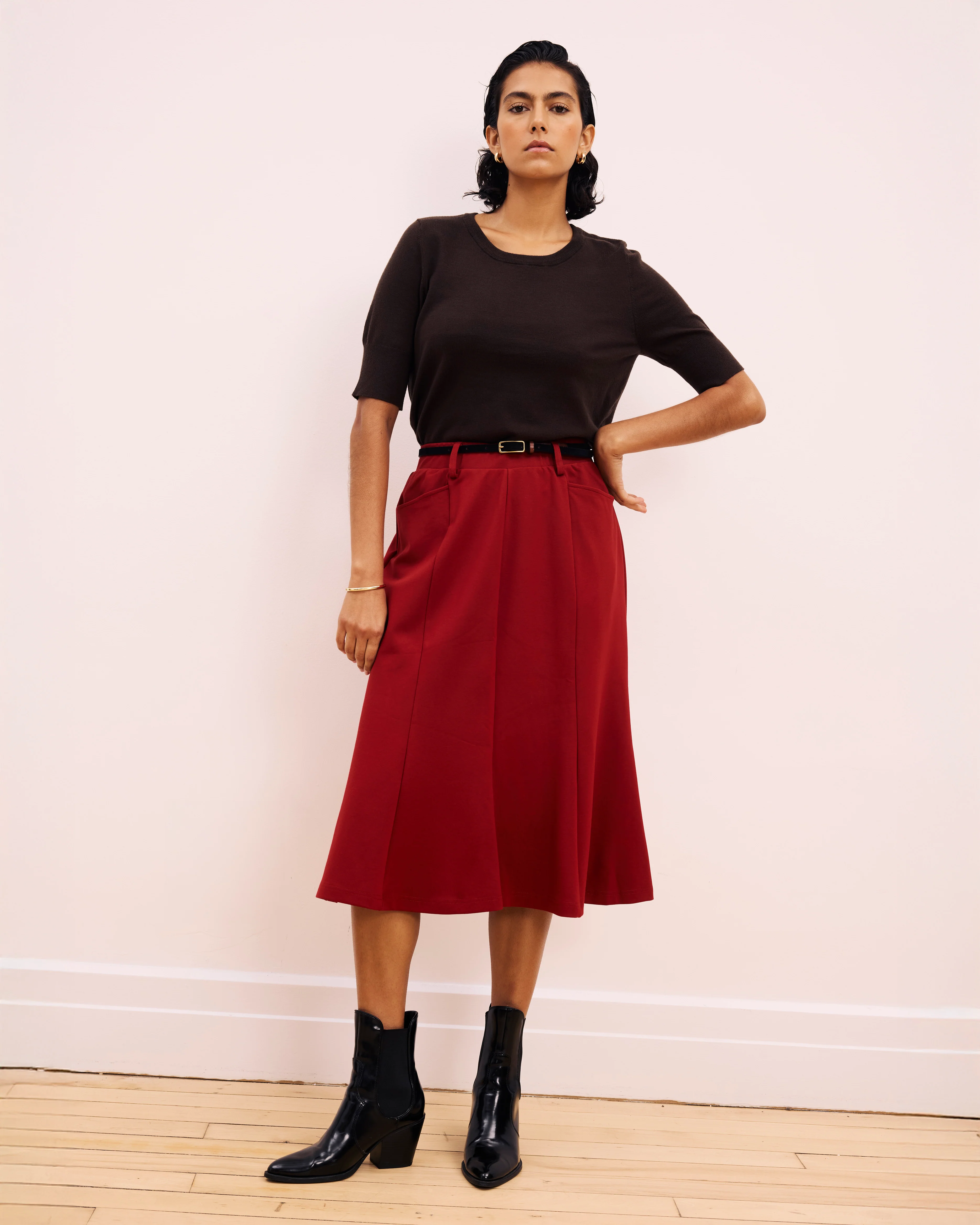 Savvy Fine Knit Sweater Top - Espresso - Image 3