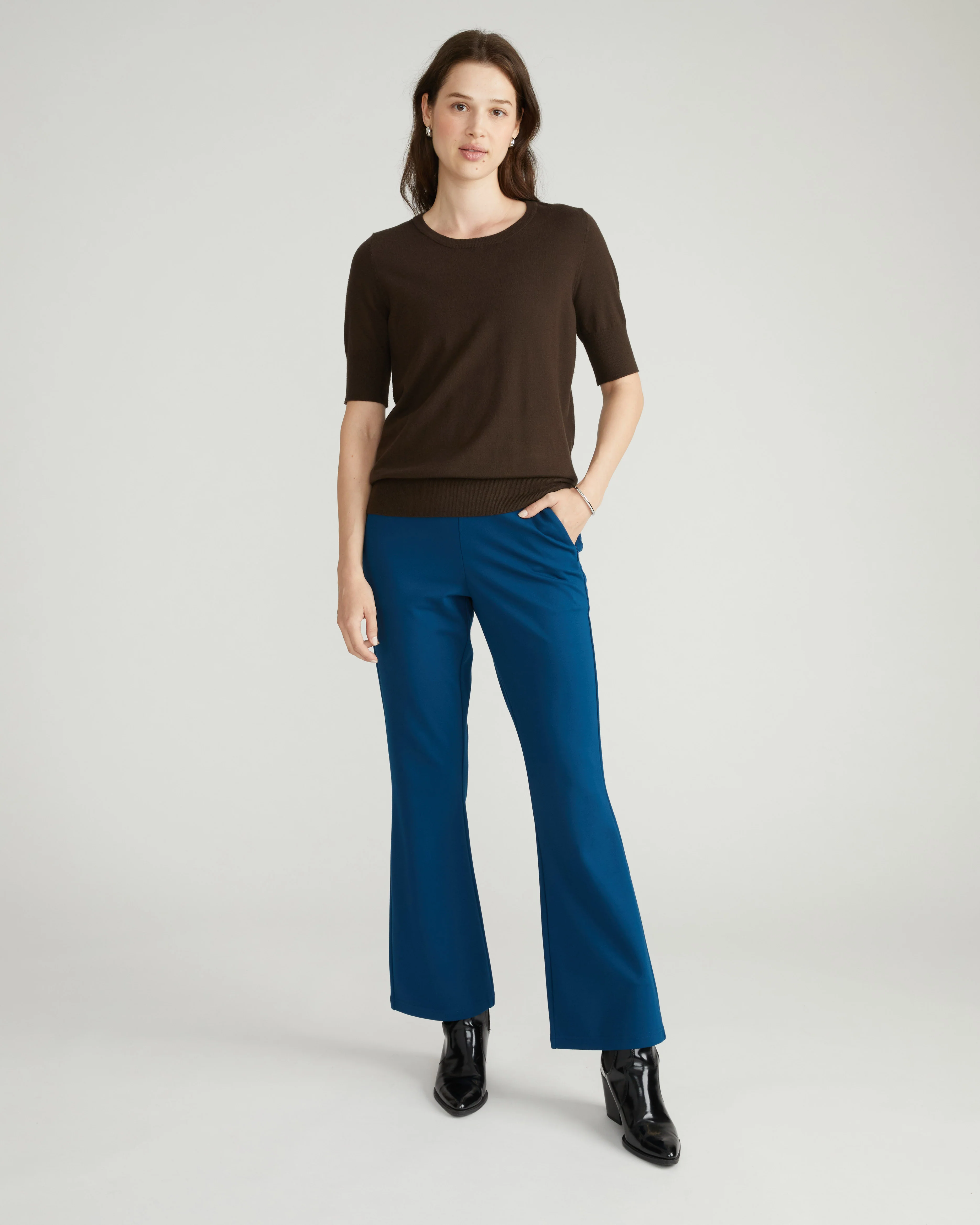 Savvy Fine Knit Sweater Top - Espresso - Image 5