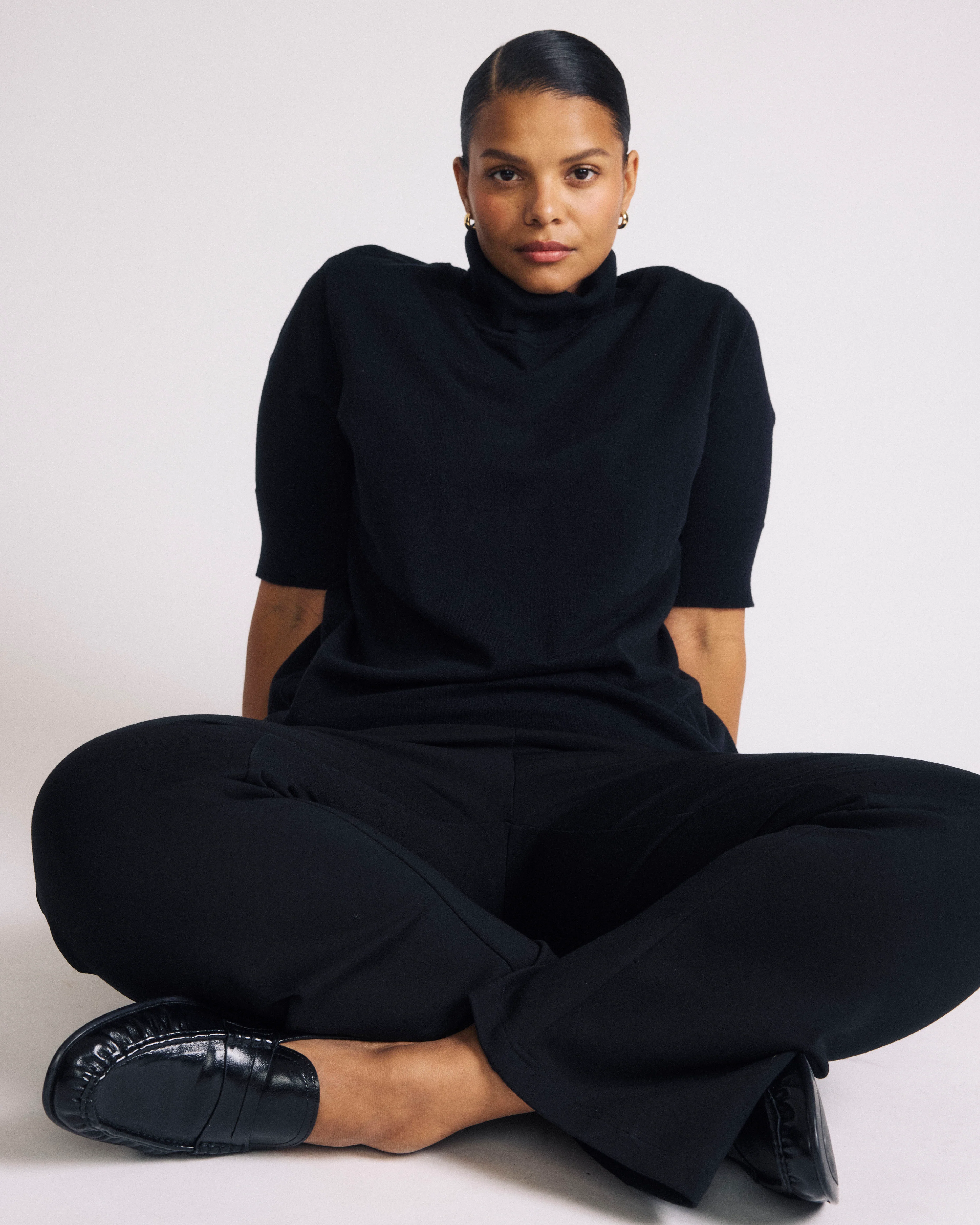 Savvy Fine Knit Turtleneck Sweater Top - Black - Image 4