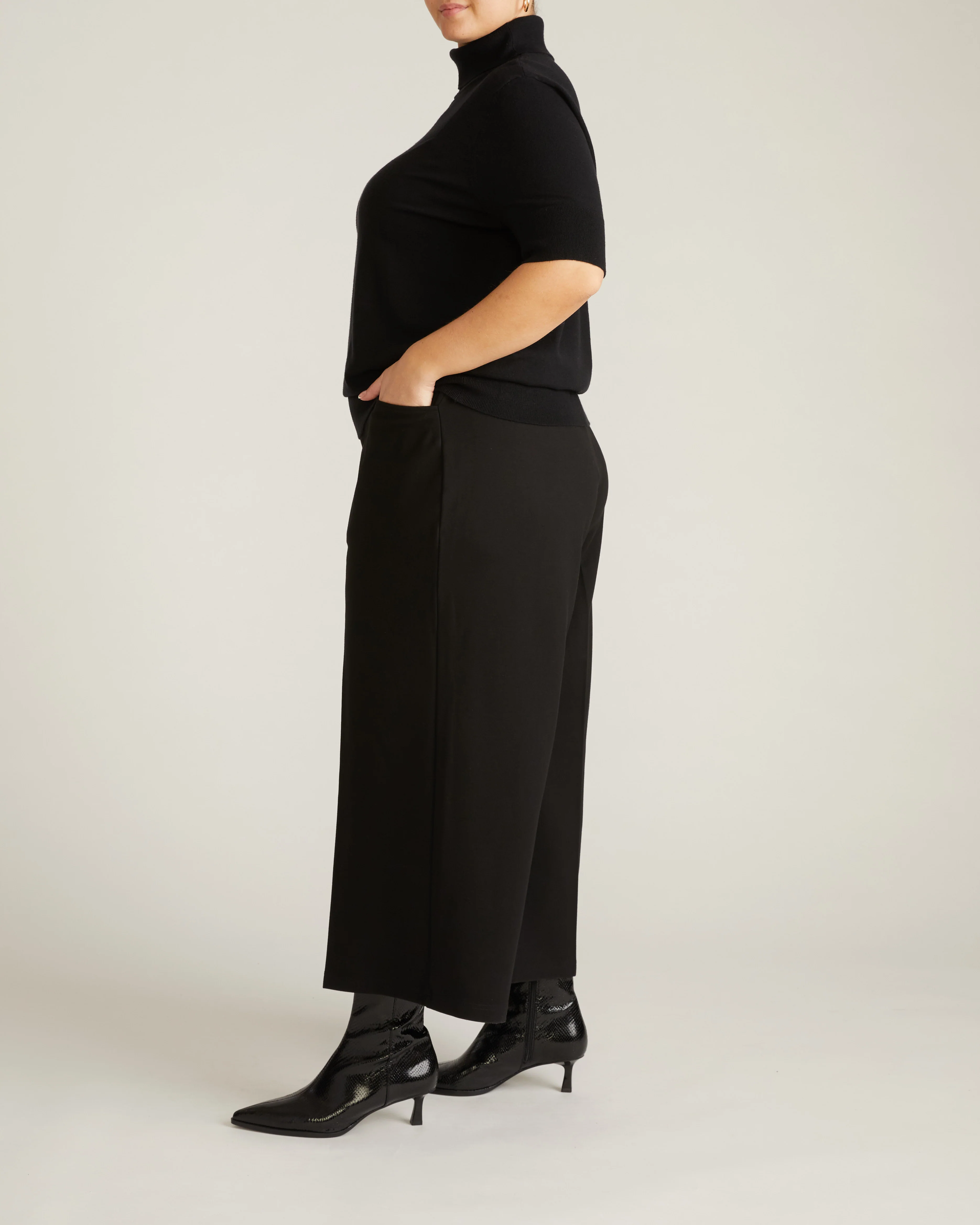 Savvy Fine Knit Turtleneck Sweater Top - Black - Image 6