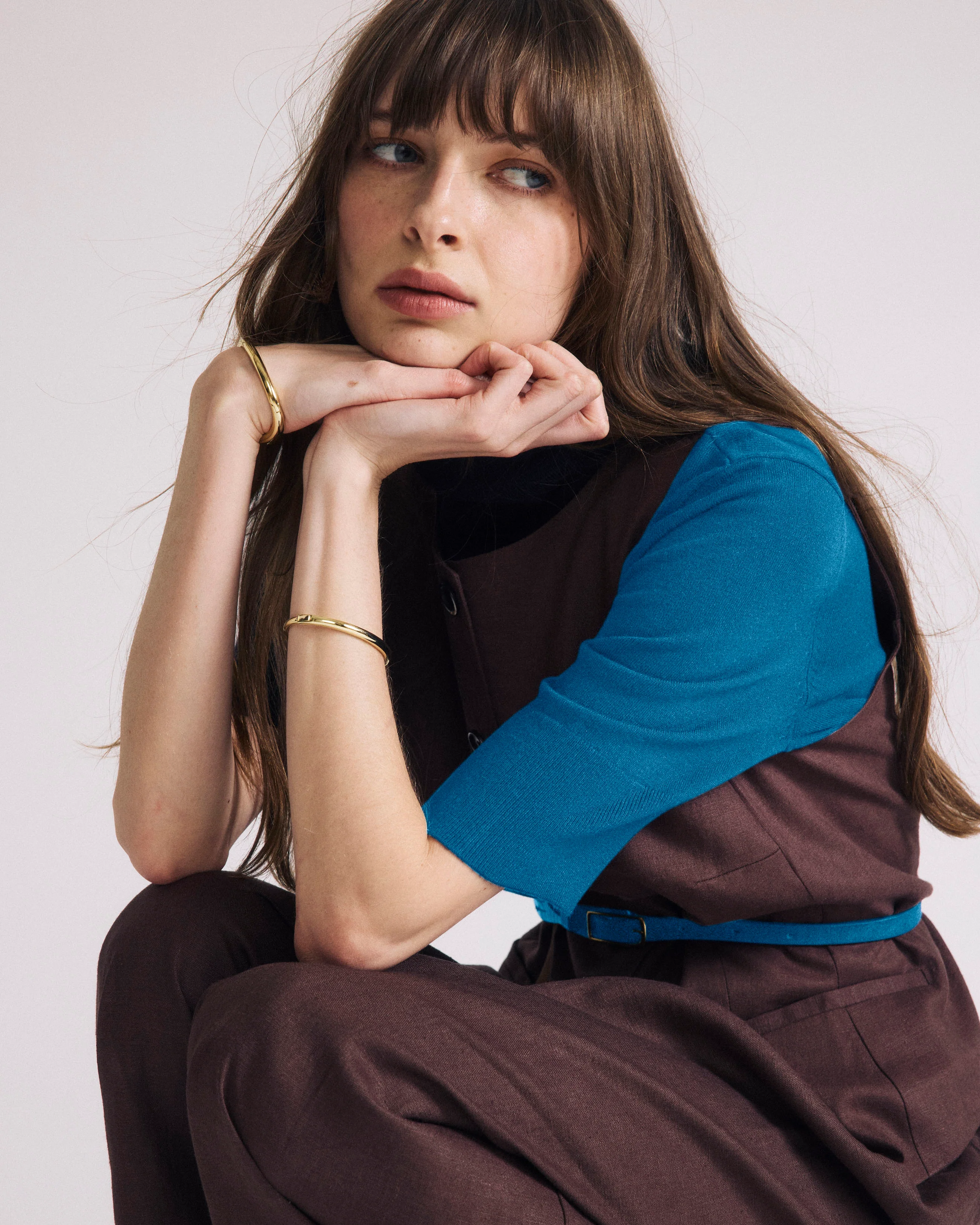 Savvy Fine Knit Turtleneck Sweater Top - Blue Beetle - Image 2