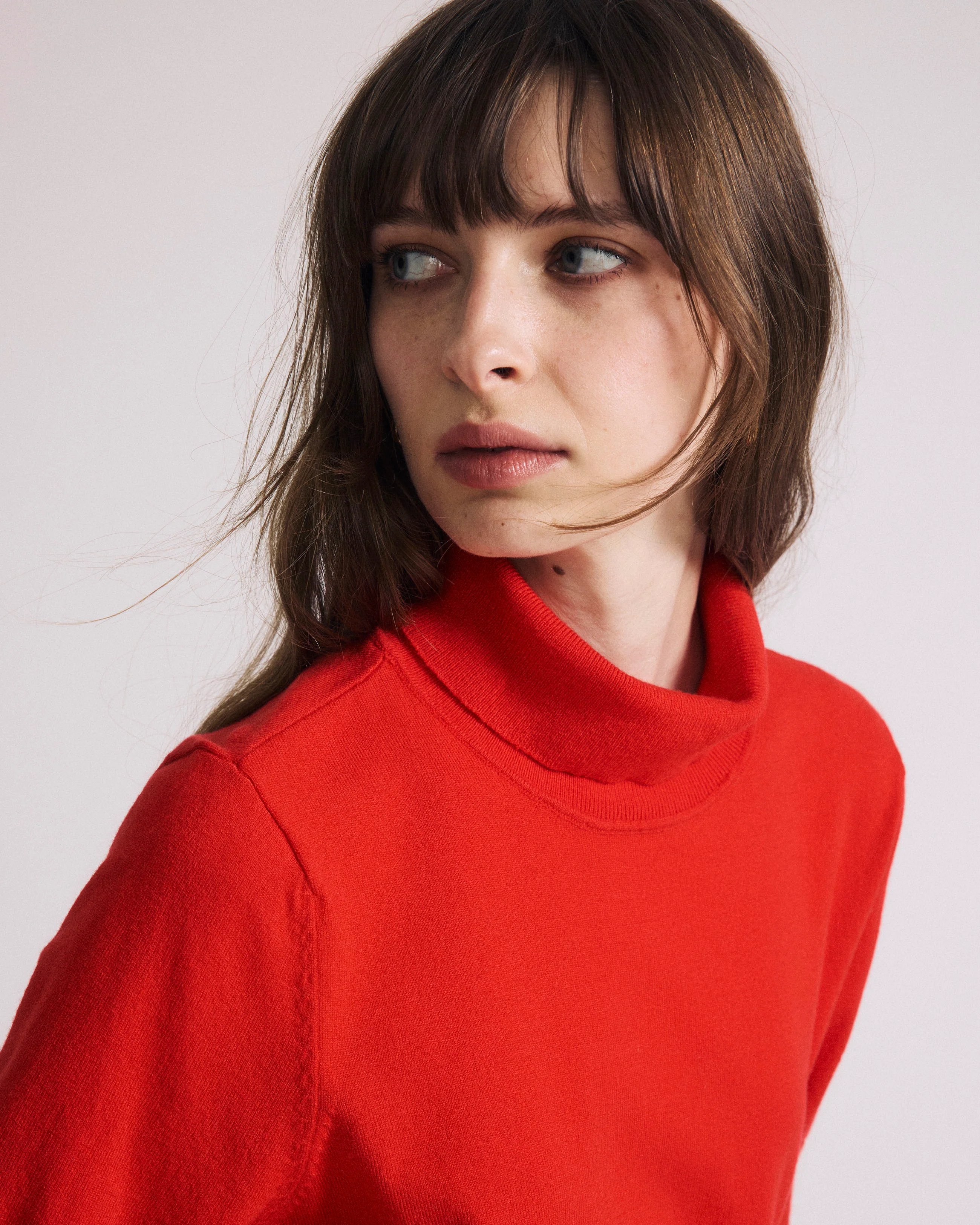 Savvy Fine Knit Turtleneck Sweater Top - Lipstick - Image 3
