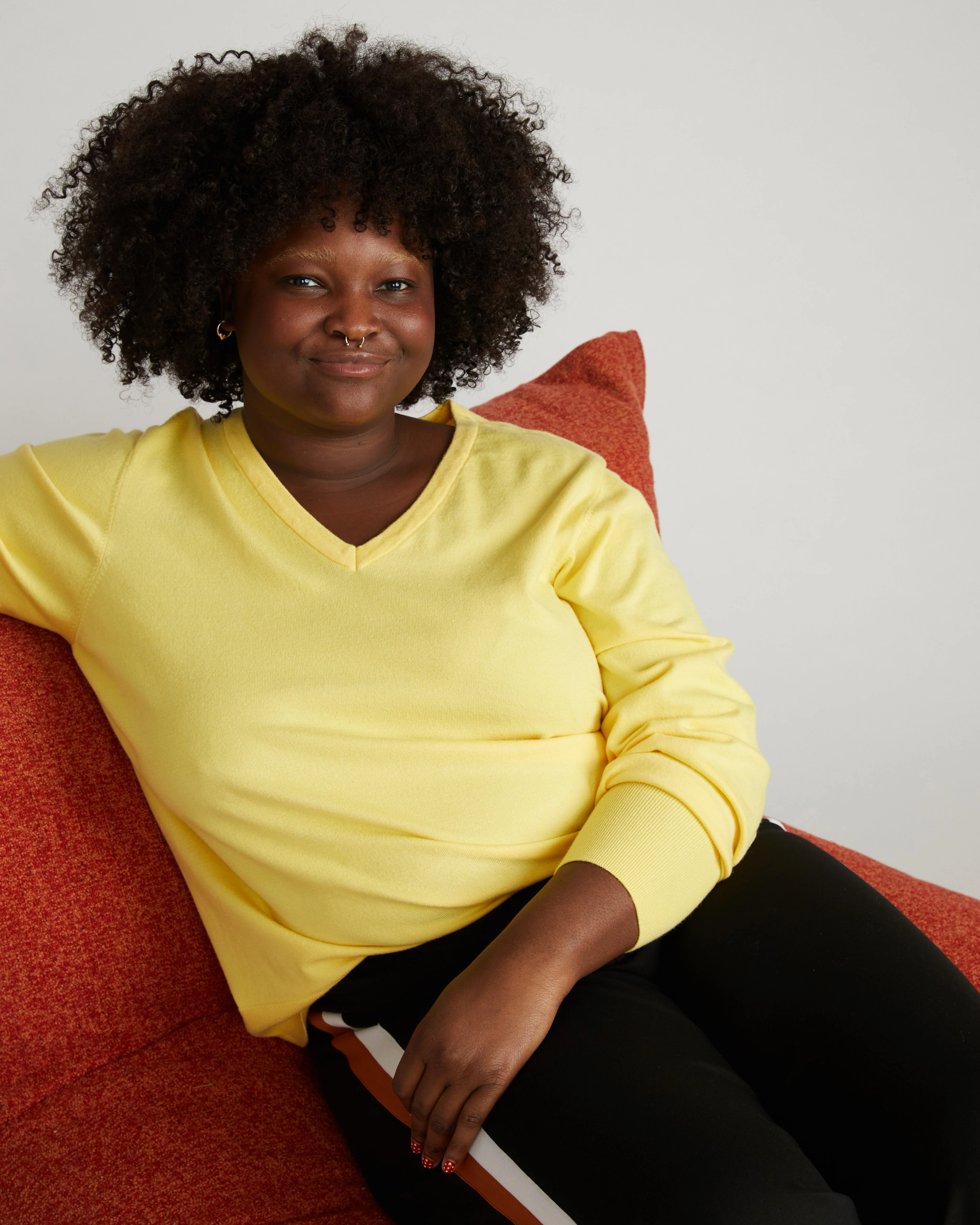 Savvy Fine Knit V Sweater - Banana Pudding - Image 5