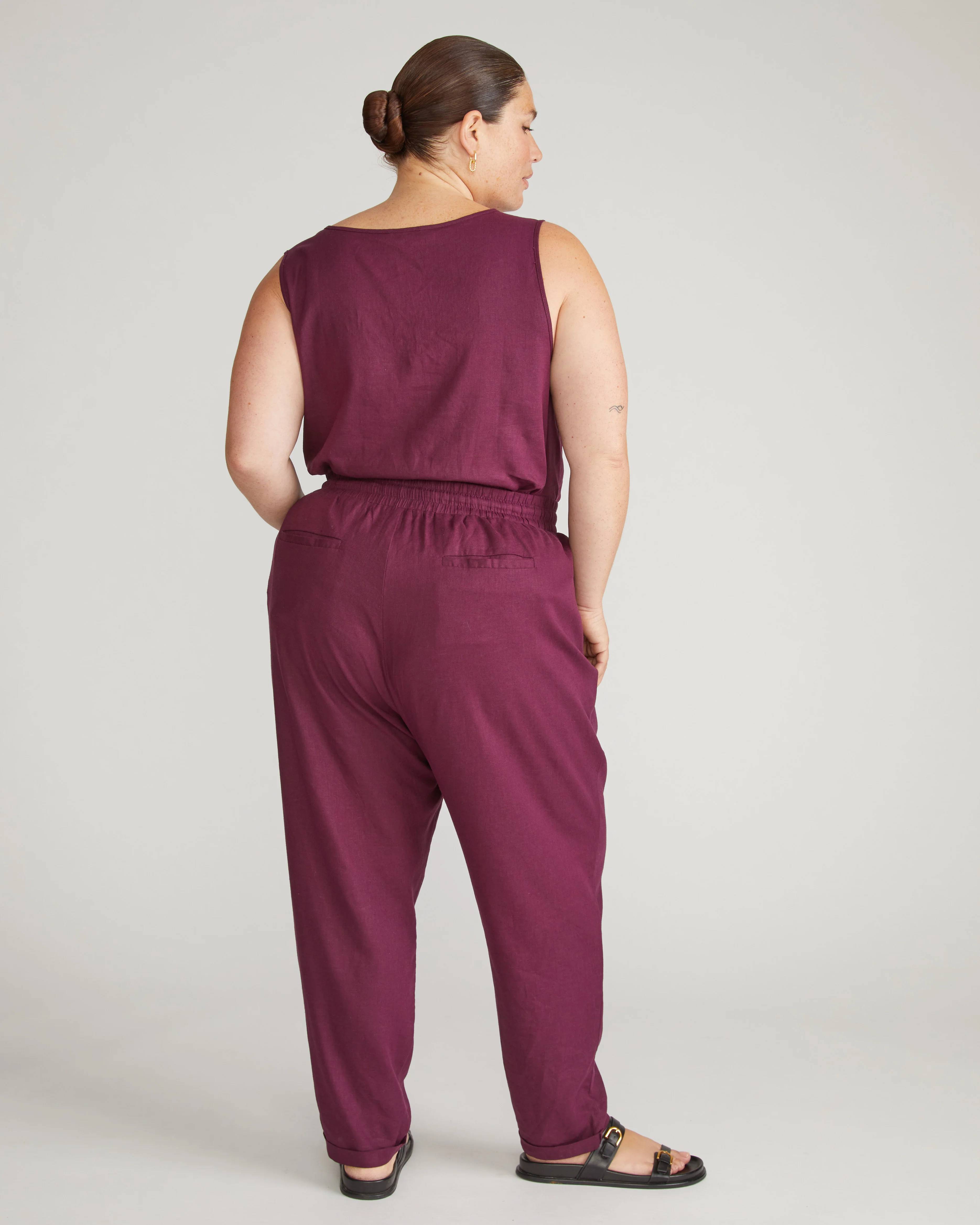 Sayville Linen Drawstring Pant - Acai - Image 7
