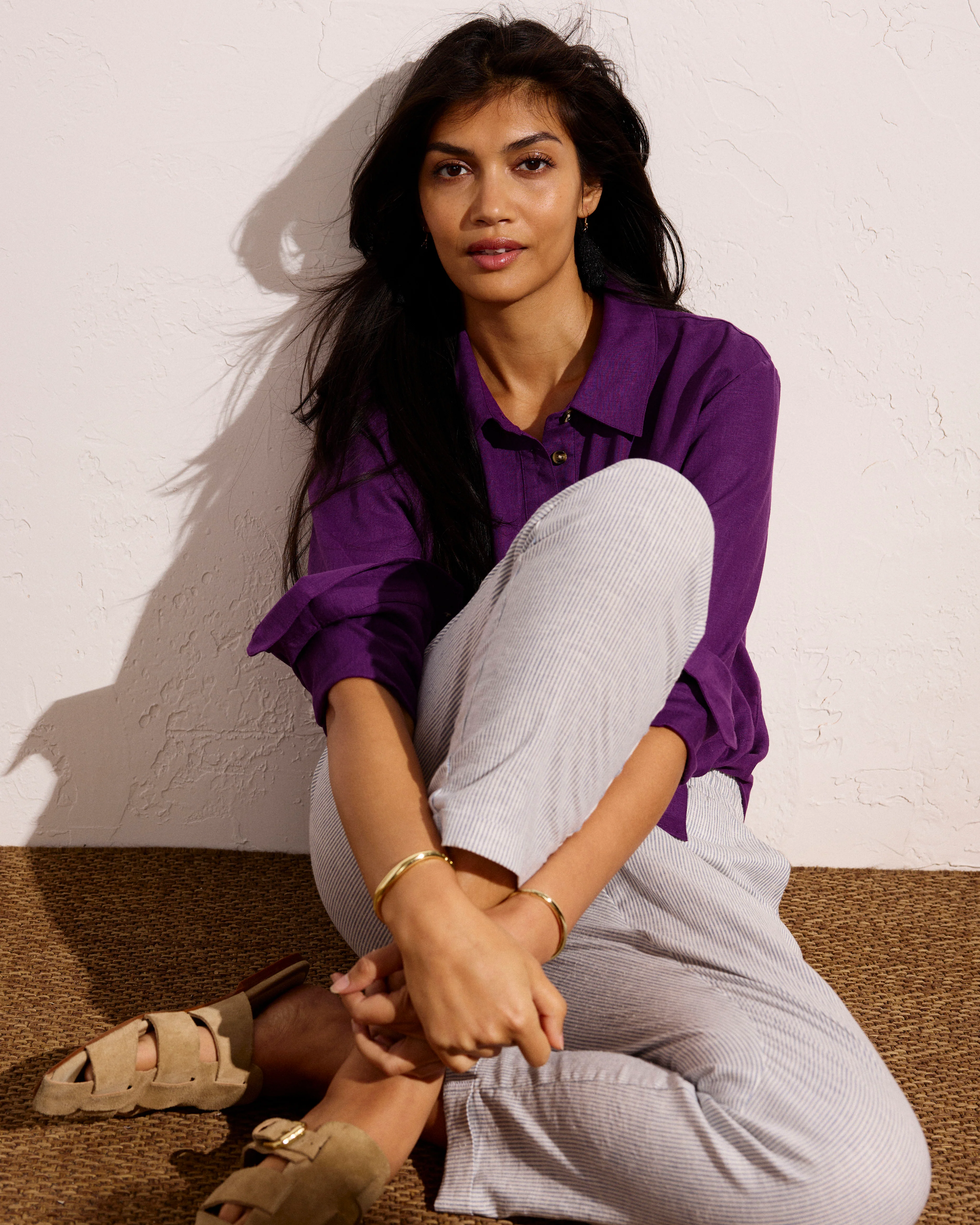 Sayville Linen Drawstring Pant - Beach Stripe - Image 2