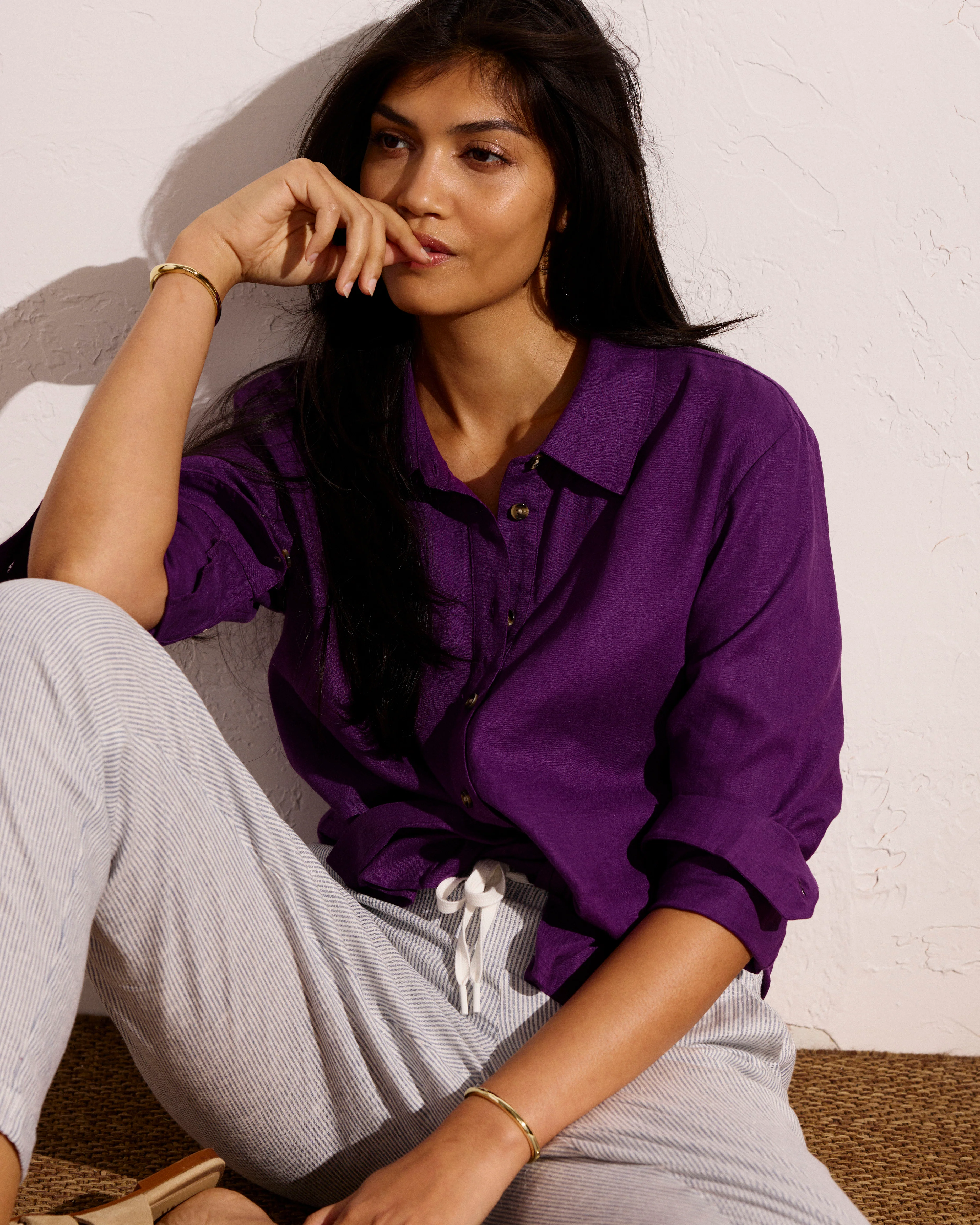 Sayville Linen Drawstring Pant - Beach Stripe - Image 3