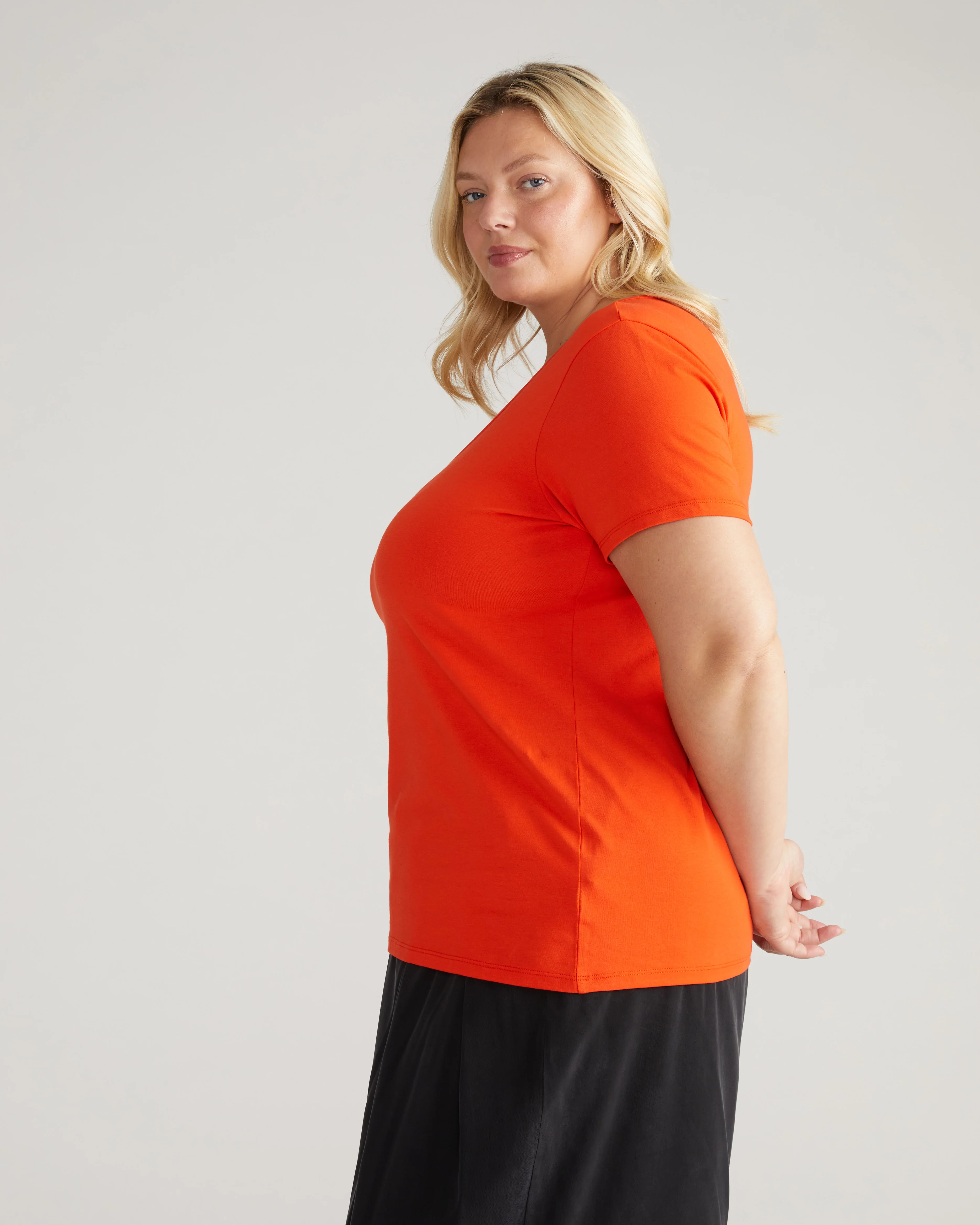Scoop Neck Tee - Poppy - Image 2