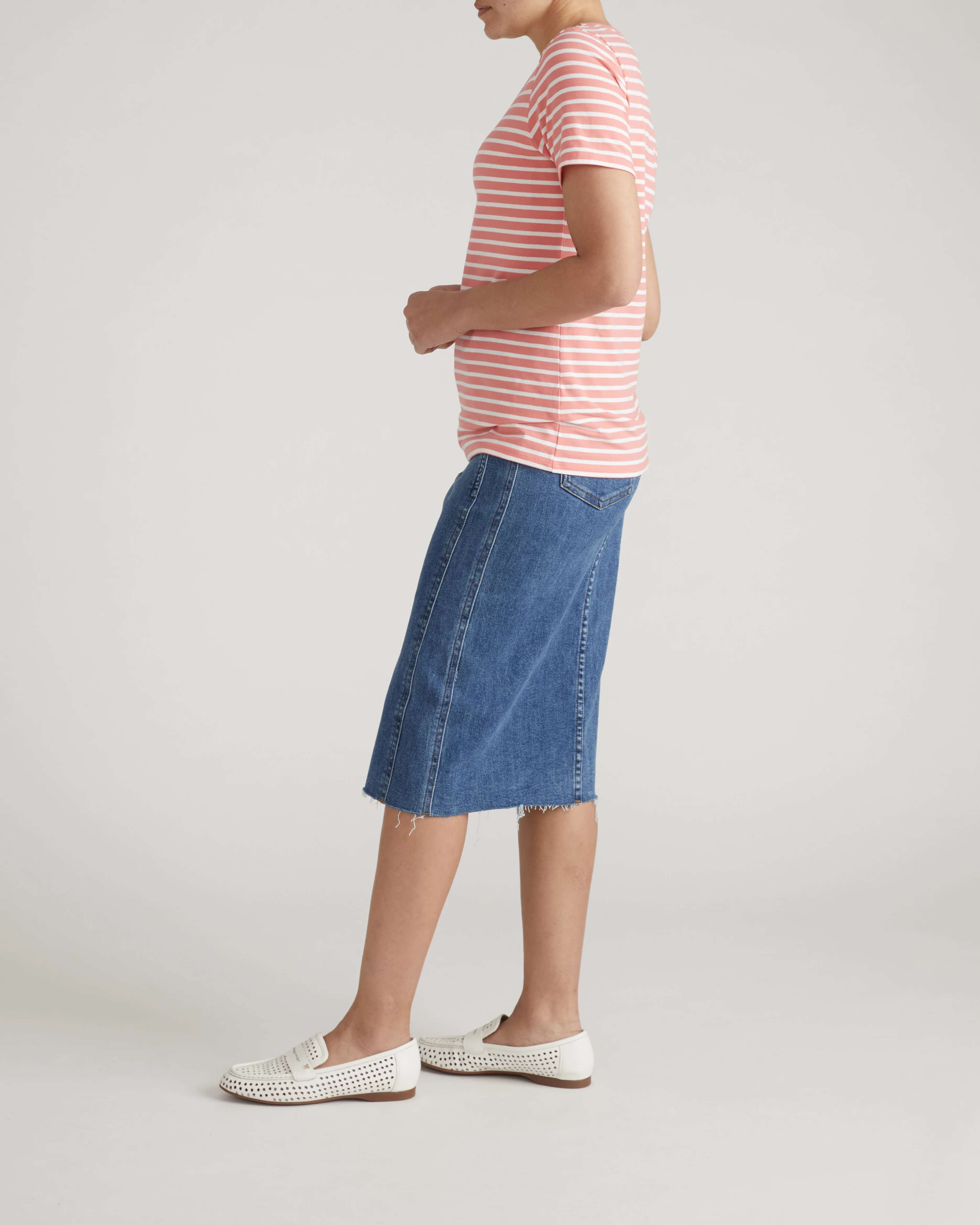 Scoop Neck Tee - Portrait Pink/White Stripe - Image 3