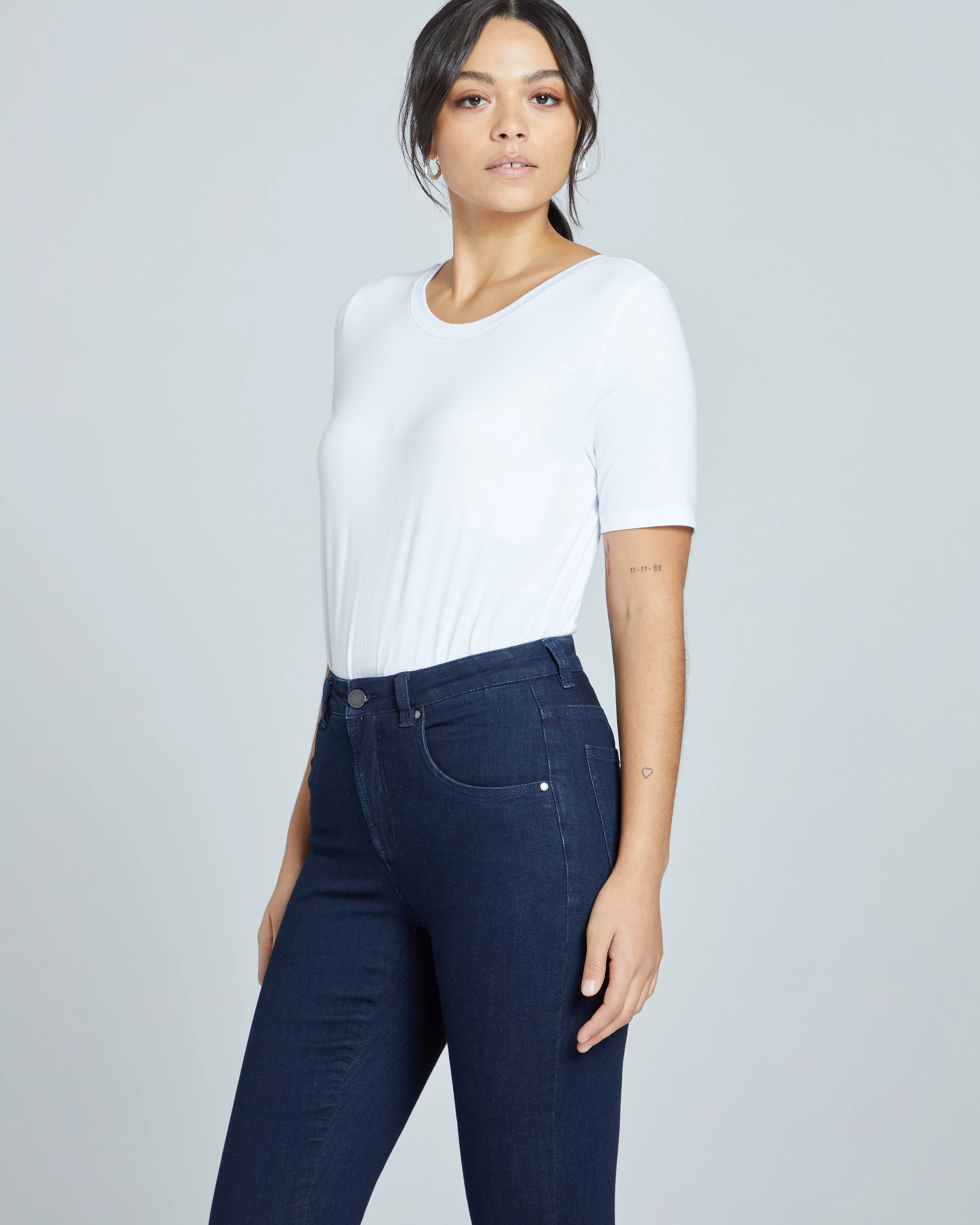 Seine High Rise Skinny Jeans 27 Inch - Dark Indigo - Image 3