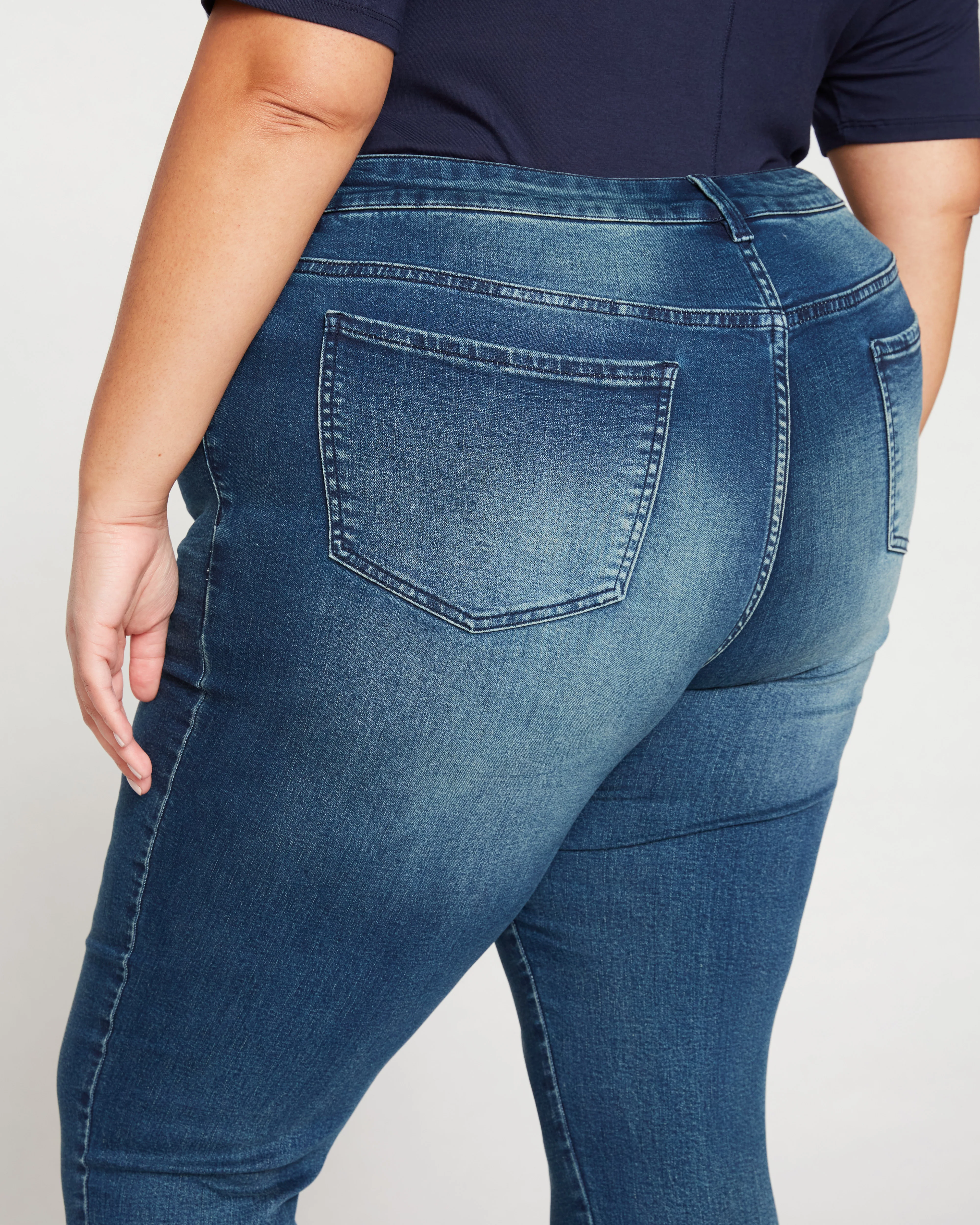 Seine High Rise Skinny Jeans 27 Inch - Distressed Blue - Image 4