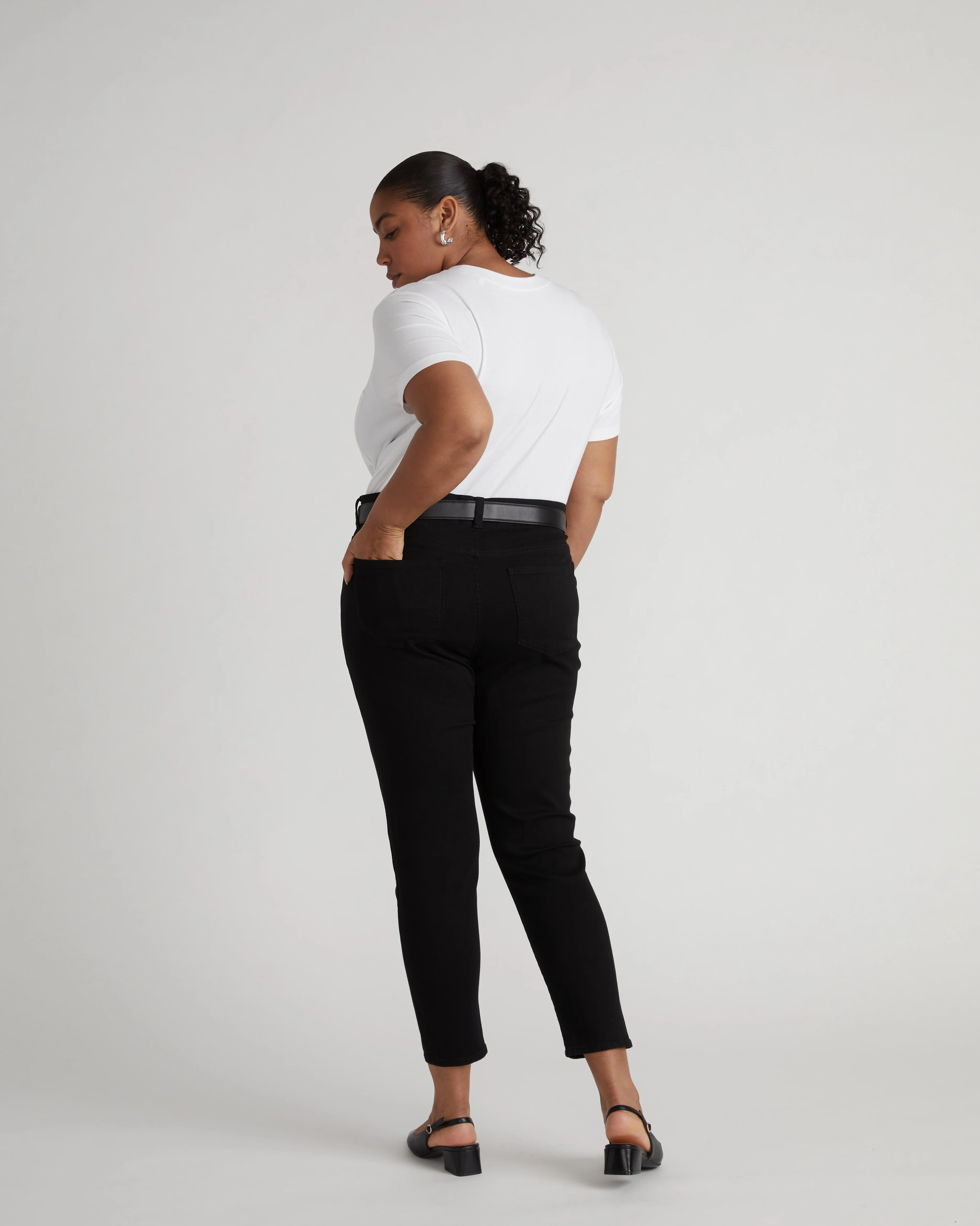 Seine High Rise Skinny Jeans 27 Inch - Jet Black - Image 3
