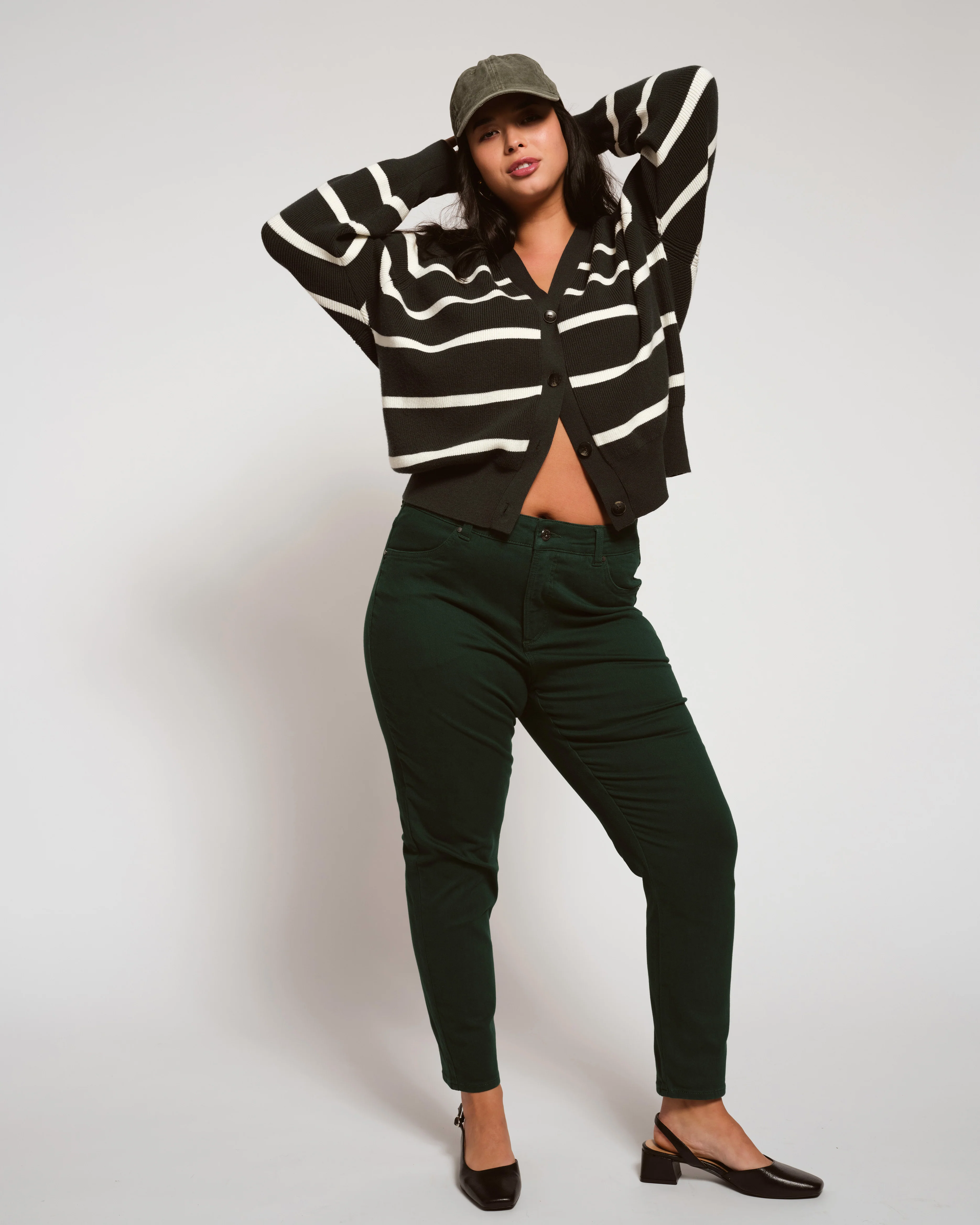 Seine High Rise Skinny Jeans 27 Inch - Verdant Green - Image 2