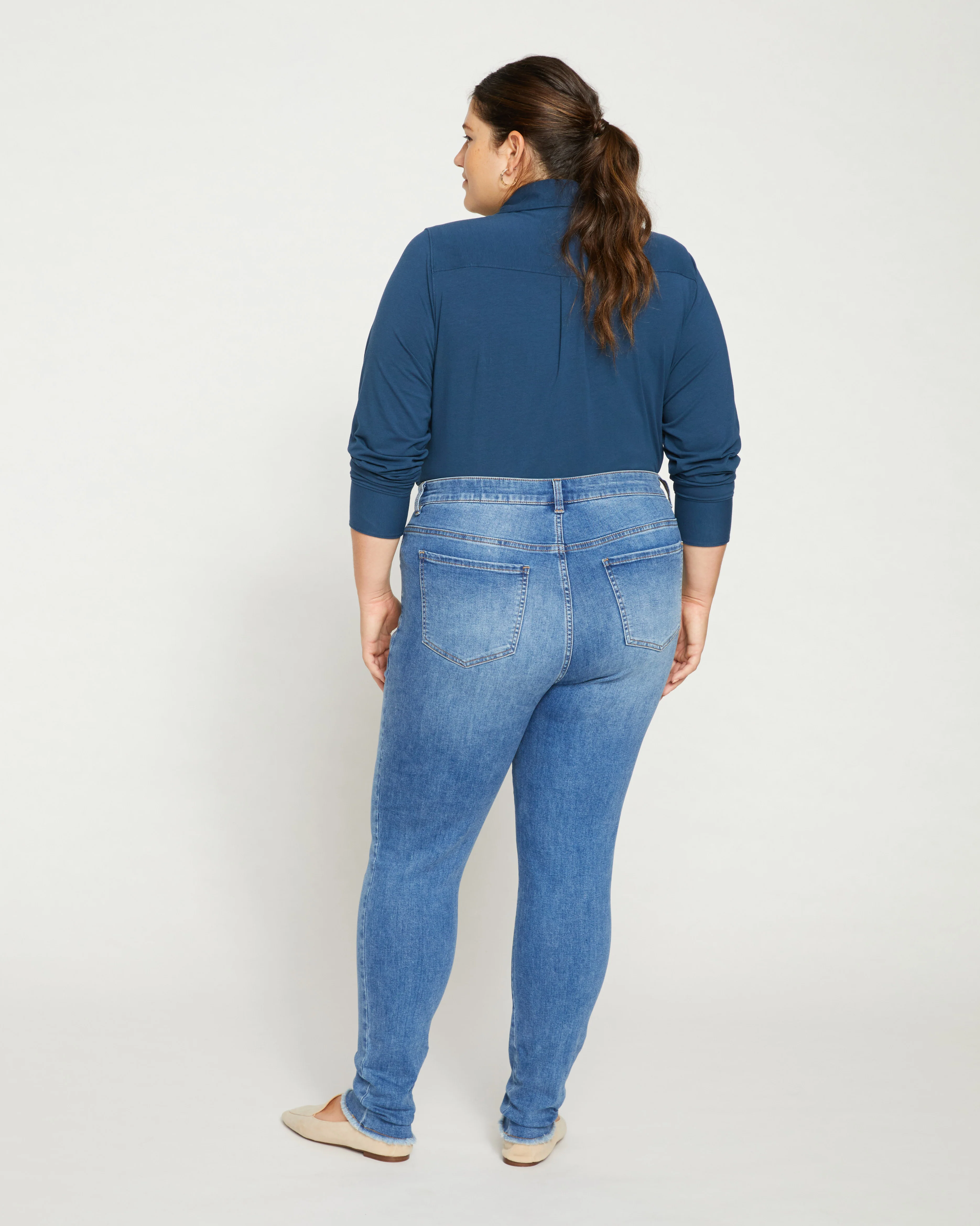 Seine High Rise Skinny Jeans 30 Inch - Bright Indigo - Image 4