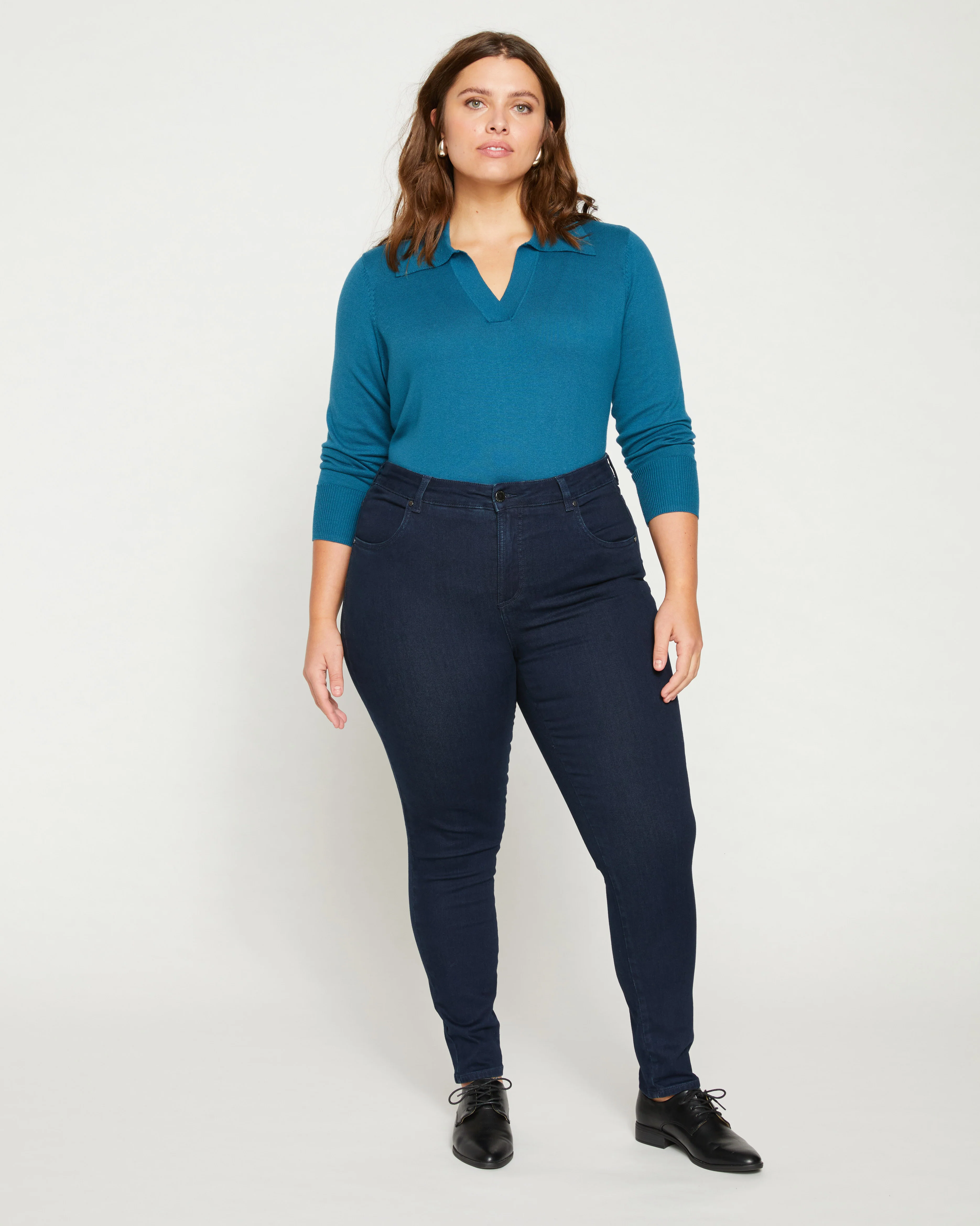 Seine High Rise Skinny Jeans 30 Inch - Dark Indigo - Image 2