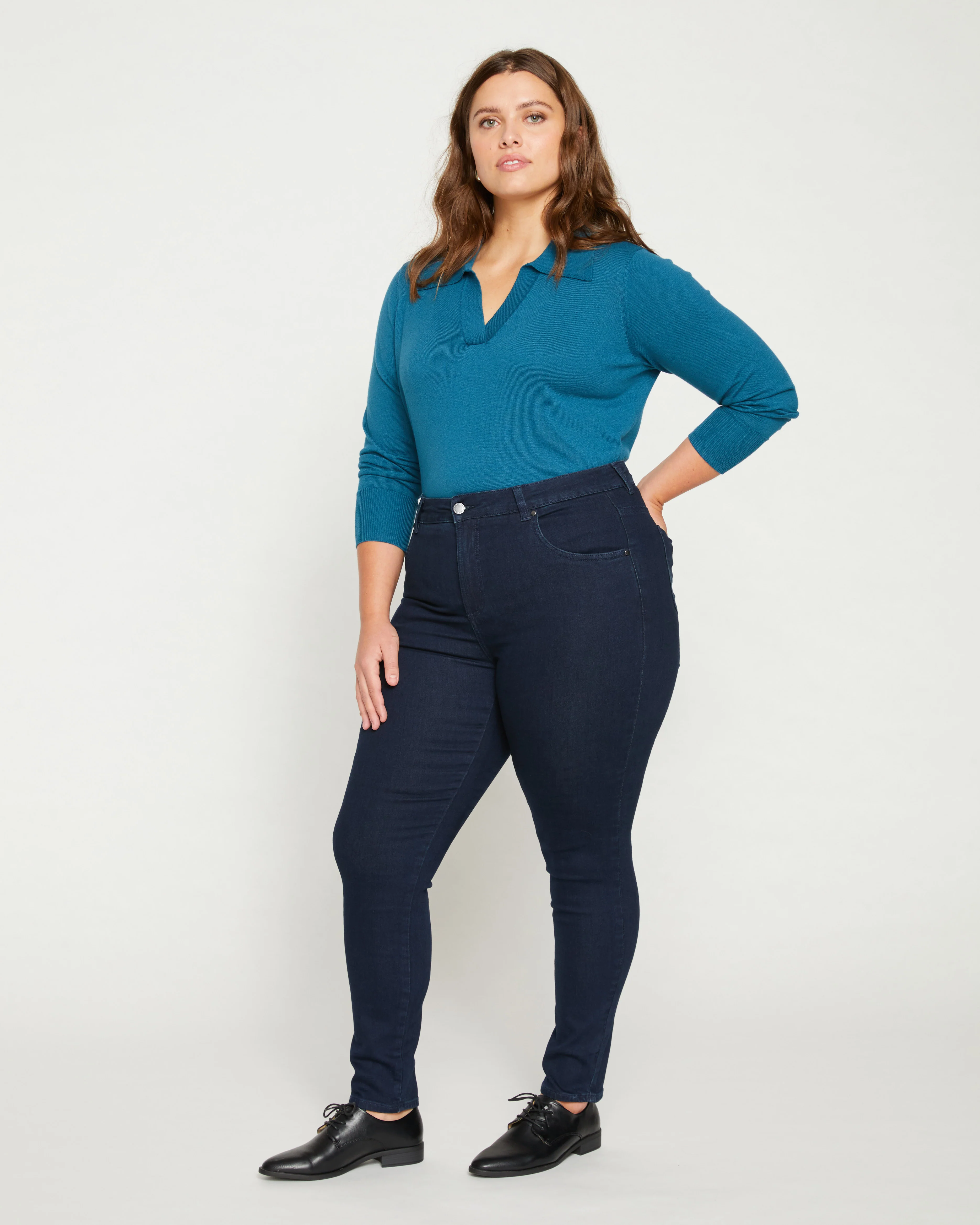 Seine High Rise Skinny Jeans 30 Inch - Dark Indigo - Image 3