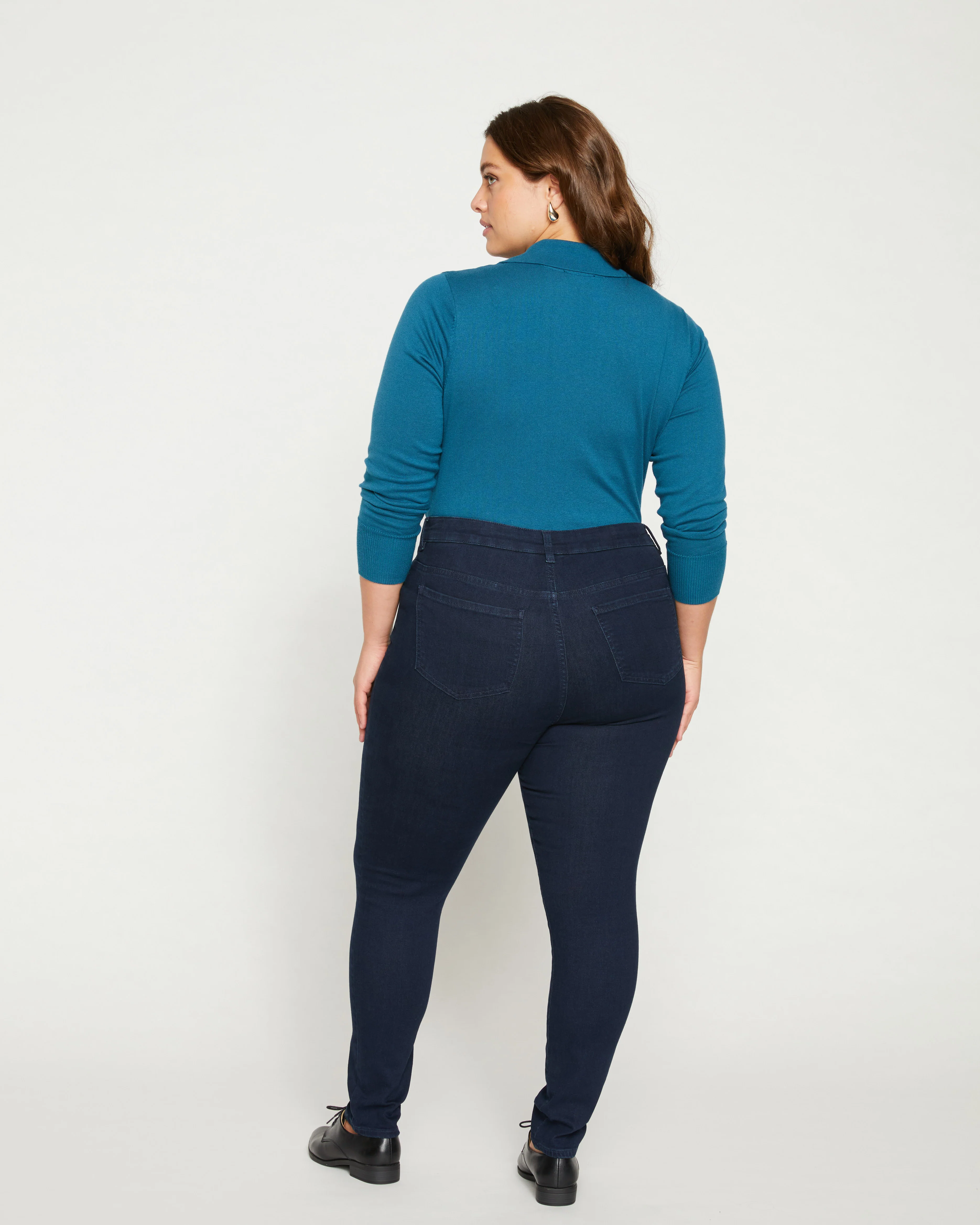 Seine High Rise Skinny Jeans 30 Inch - Dark Indigo - Image 4