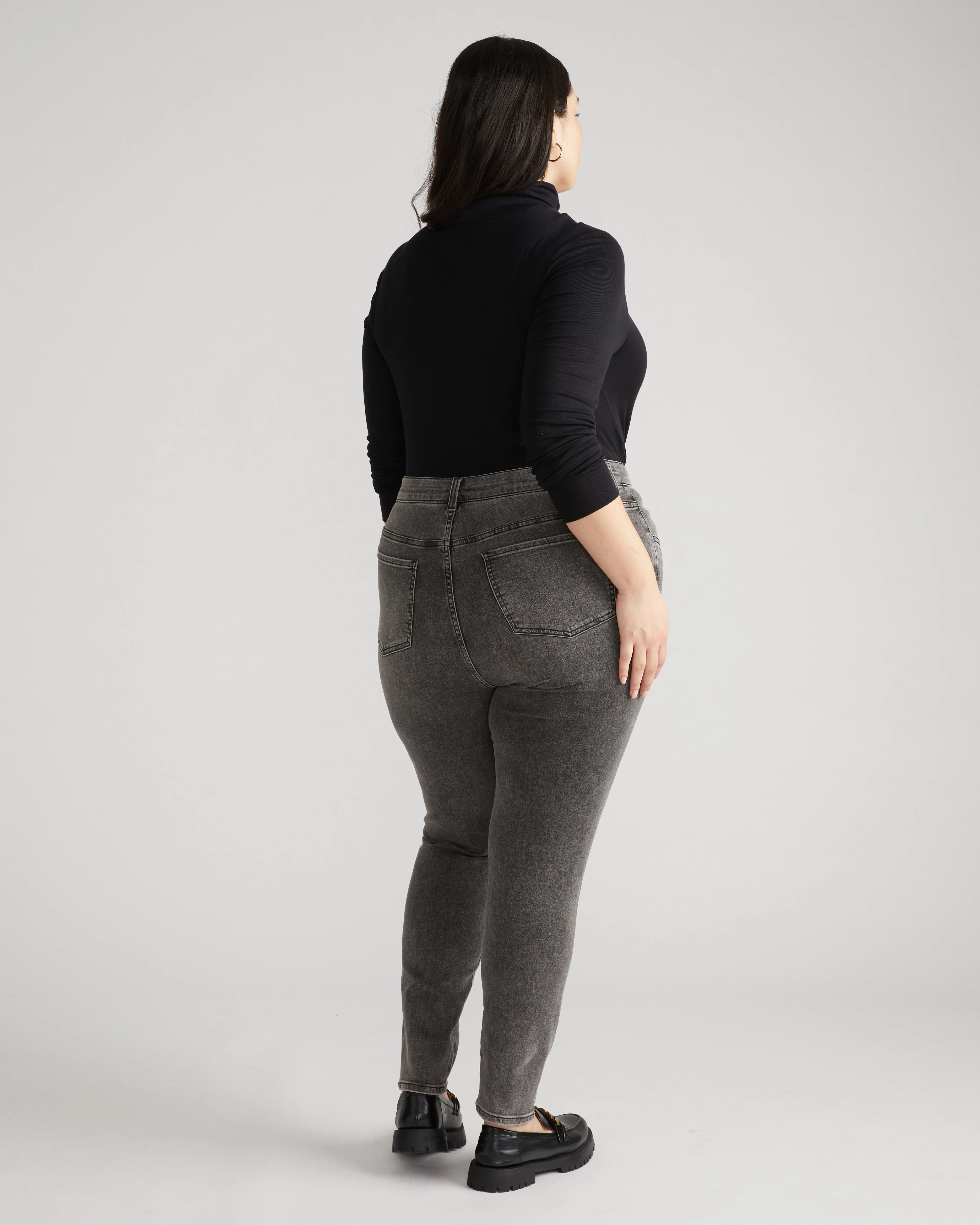 Seine High Rise Skinny Jeans 30 Inch - Distressed Black - Image 3