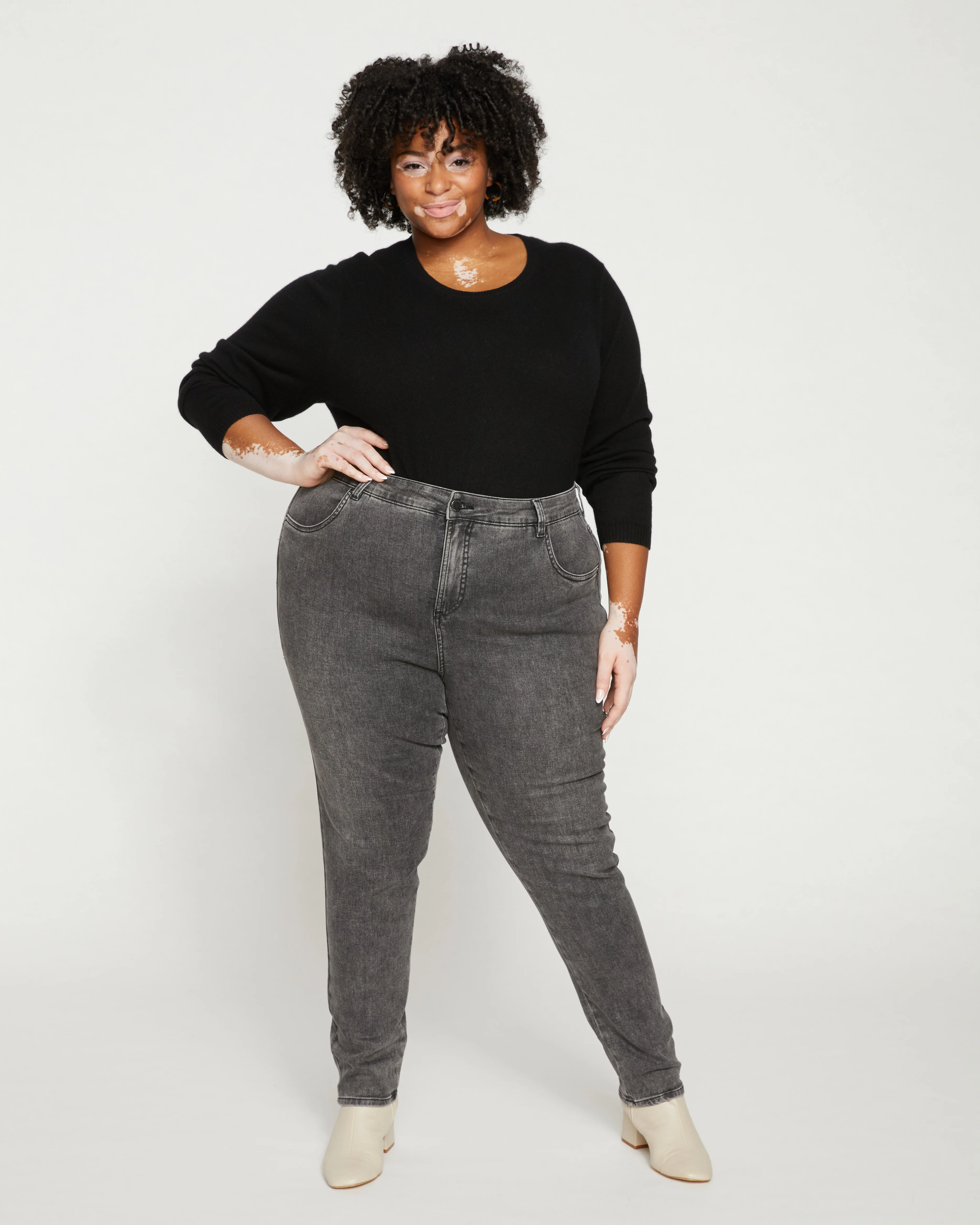 Seine High Rise Skinny Jeans 30 Inch - Distressed Black - Image 4
