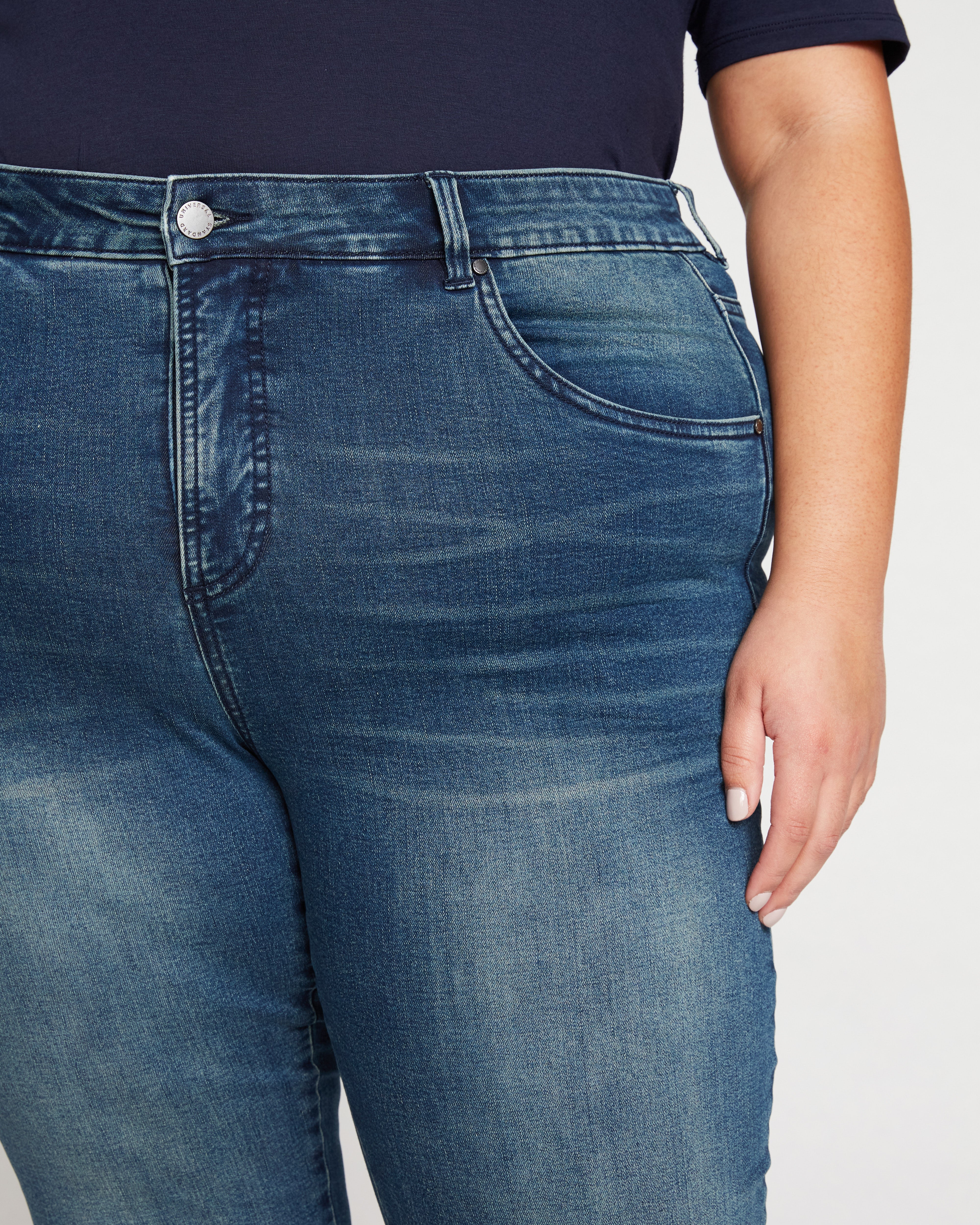 Seine High Rise Skinny Jeans 32 Inch - Distressed Blue - Image 2
