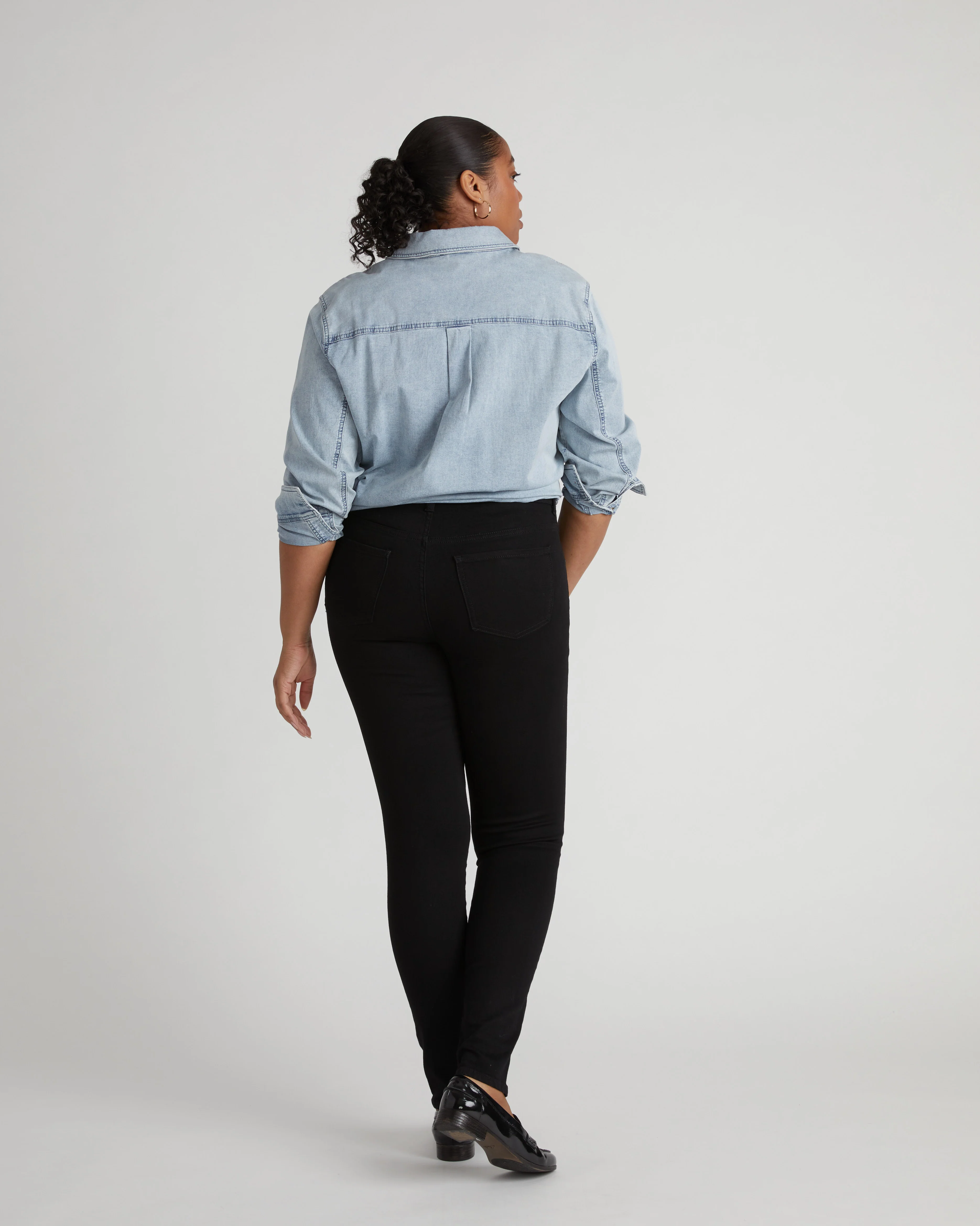Seine High Rise Skinny Jeans 32 Inch - Jet Black - Image 4