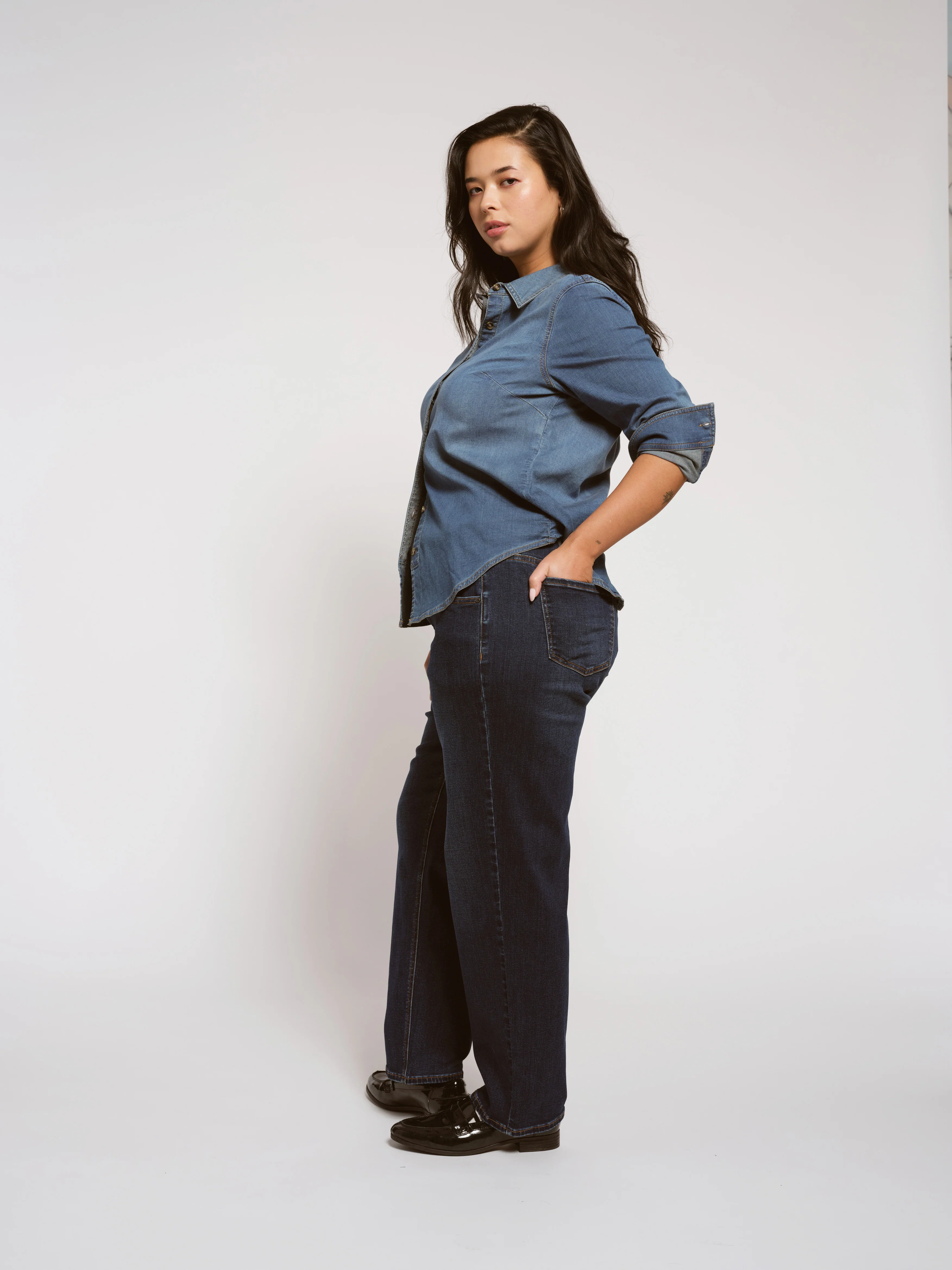 Seine High Rise Straight Leg Jean 29 Inch - Heritage Indigo - Image 3