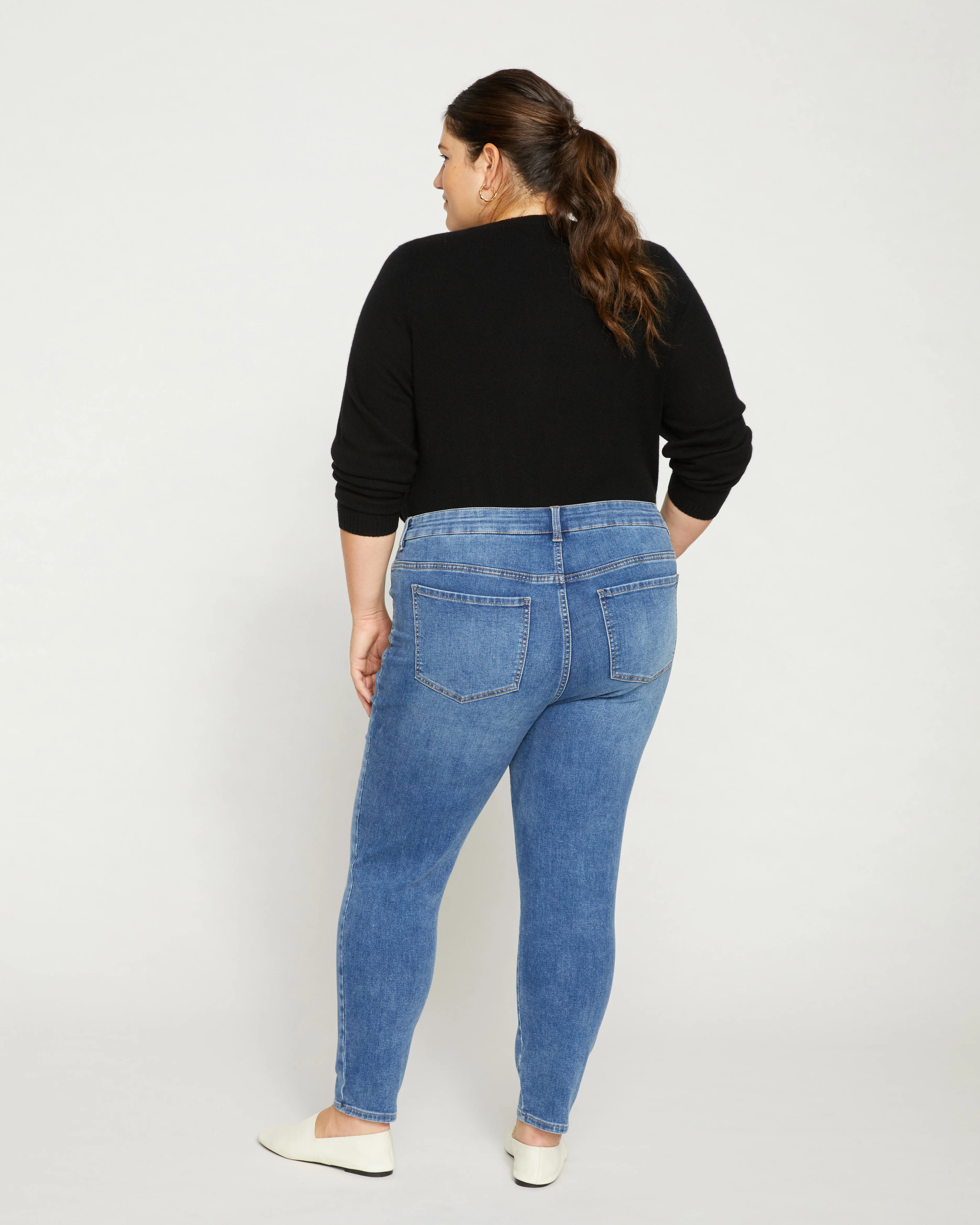 Seine Mid Rise Skinny Jeans 27 Inch - Vintage Indigo - Image 4