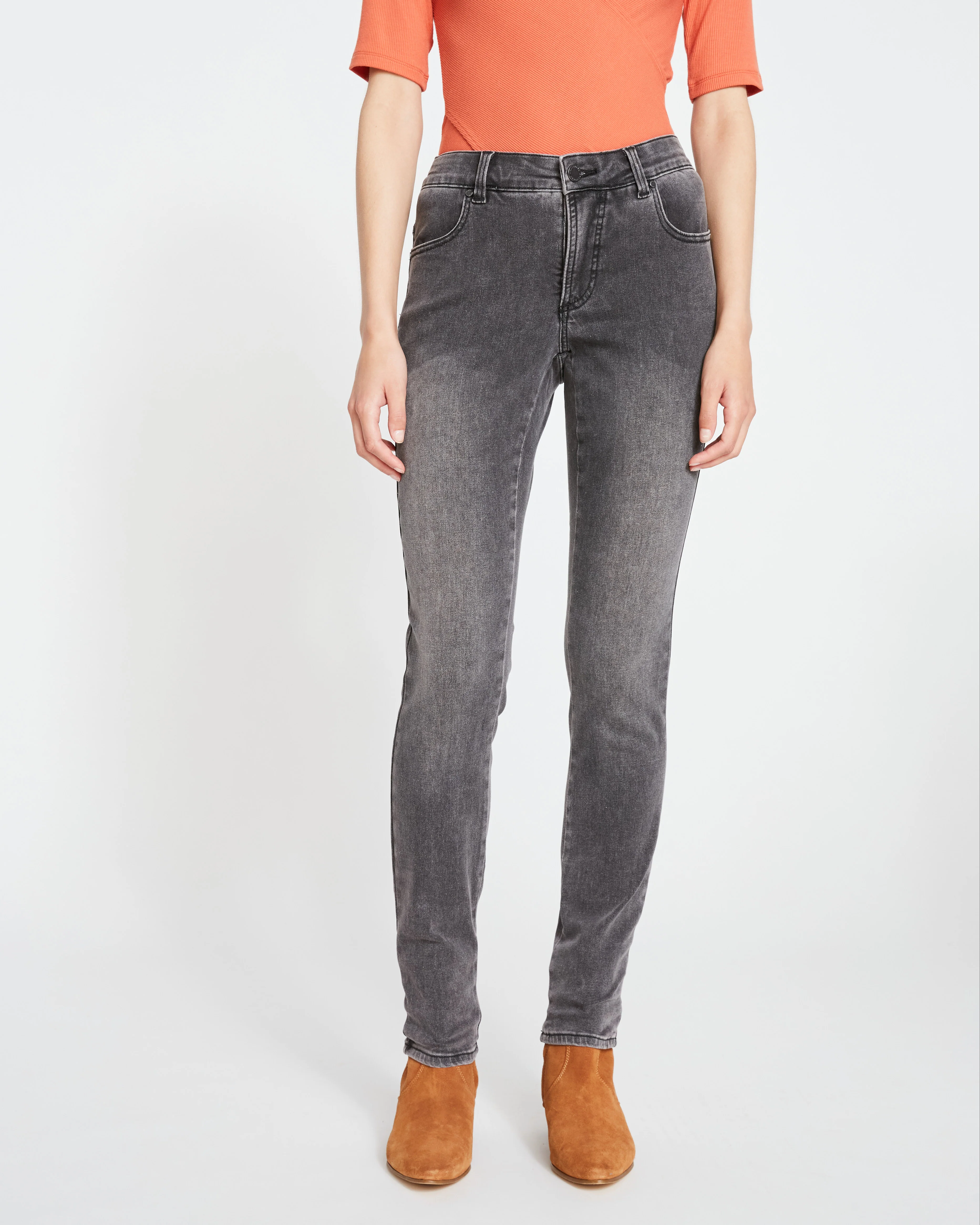 Seine Mid Rise Skinny Jeans 32 Inch - Distressed Black - Image 2