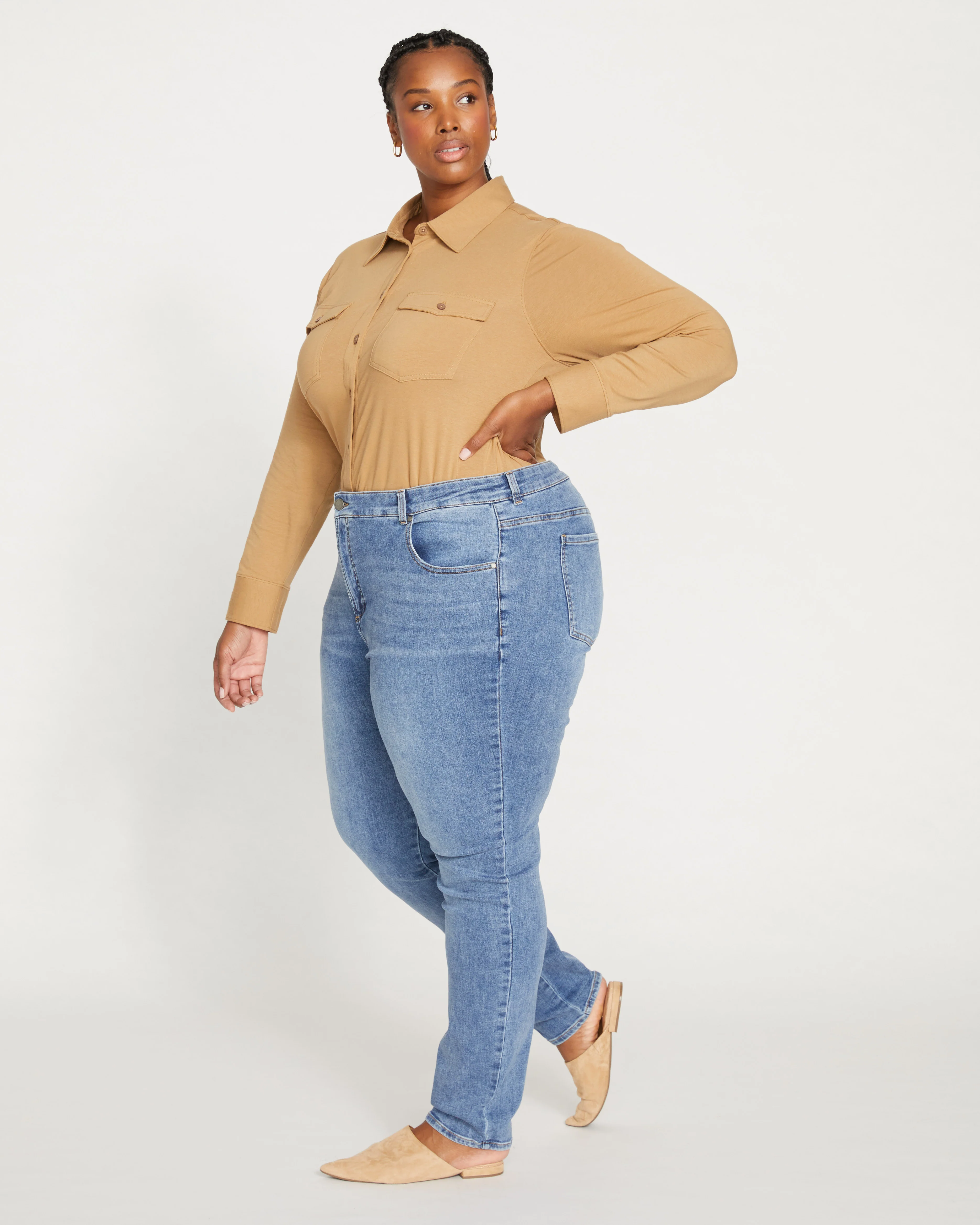Seine Mid Rise Skinny Jeans 32 Inch - Vintage Indigo - Image 3
