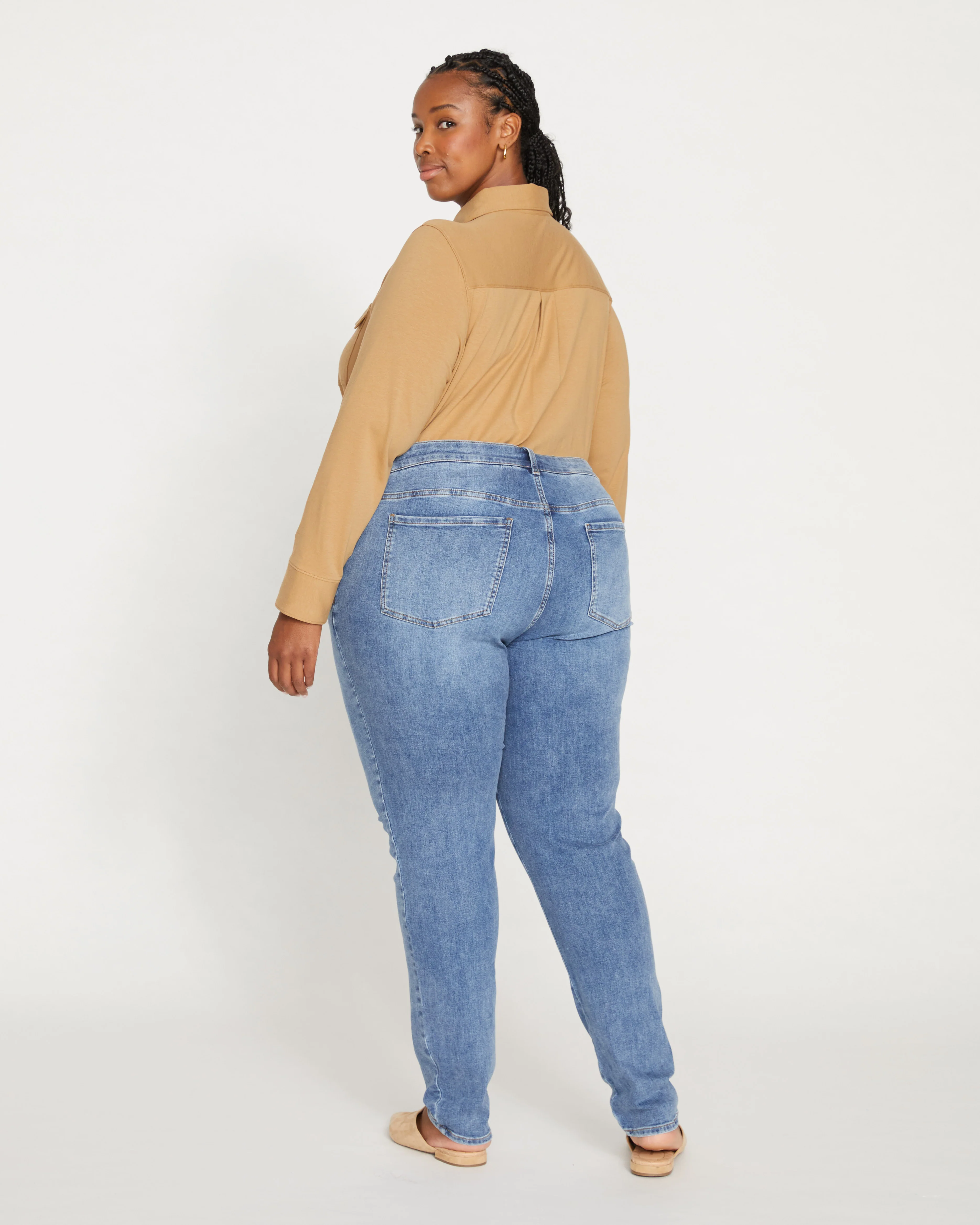 Seine Mid Rise Skinny Jeans 32 Inch - Vintage Indigo - Image 4