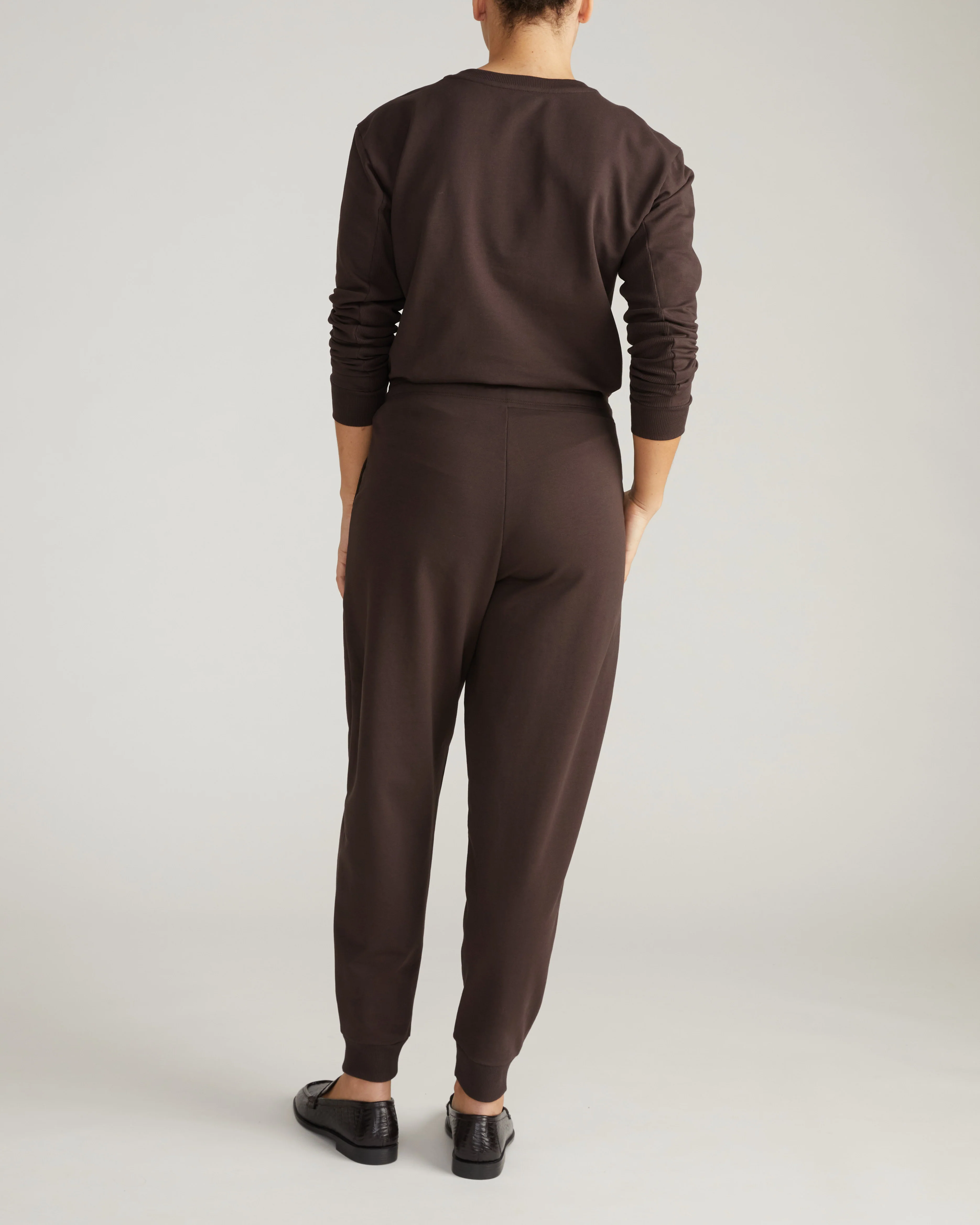Selma French Terry Jogger - Deep Brown - Image 5