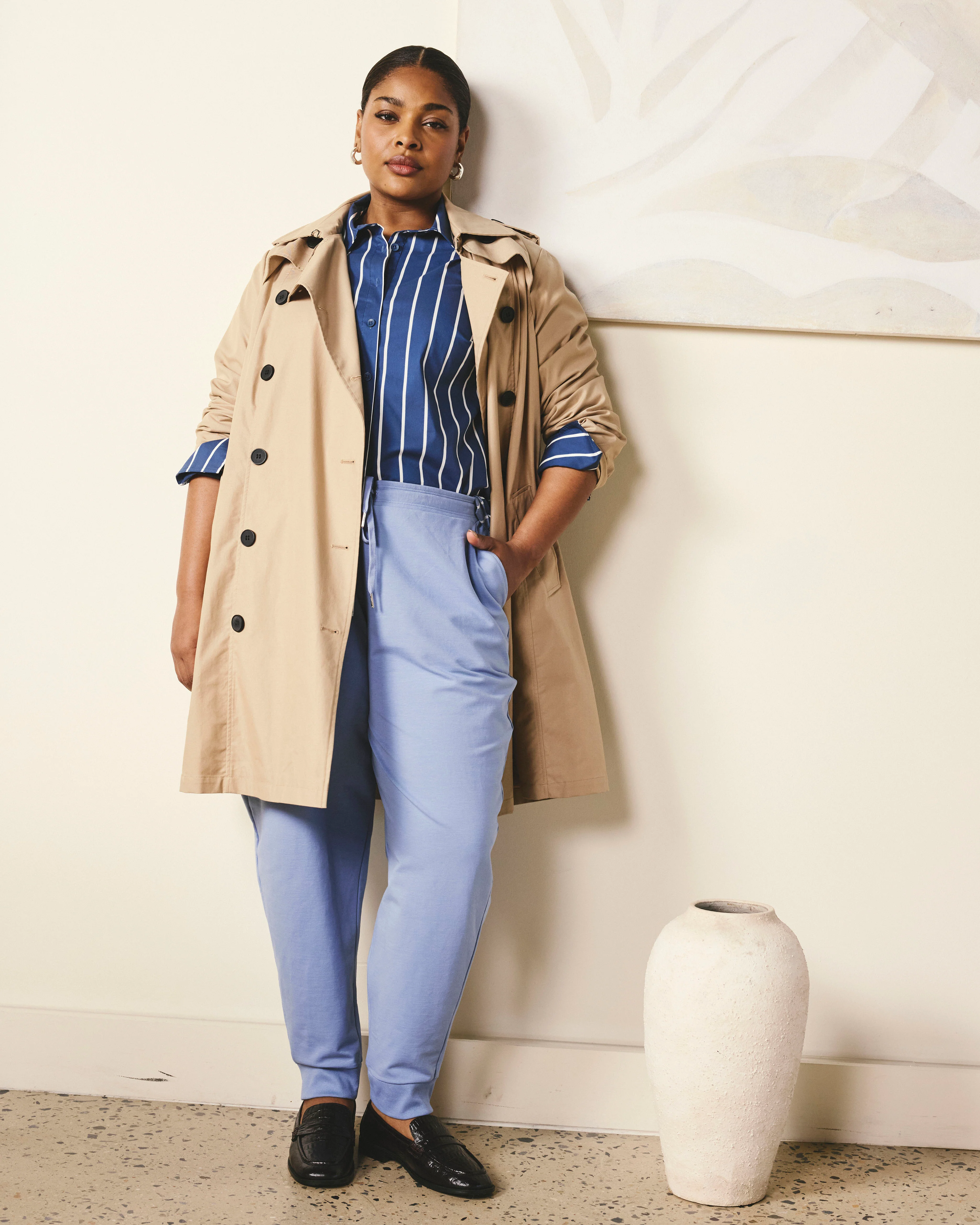 Selma French Terry Jogger - Graceful Blue - Image 2