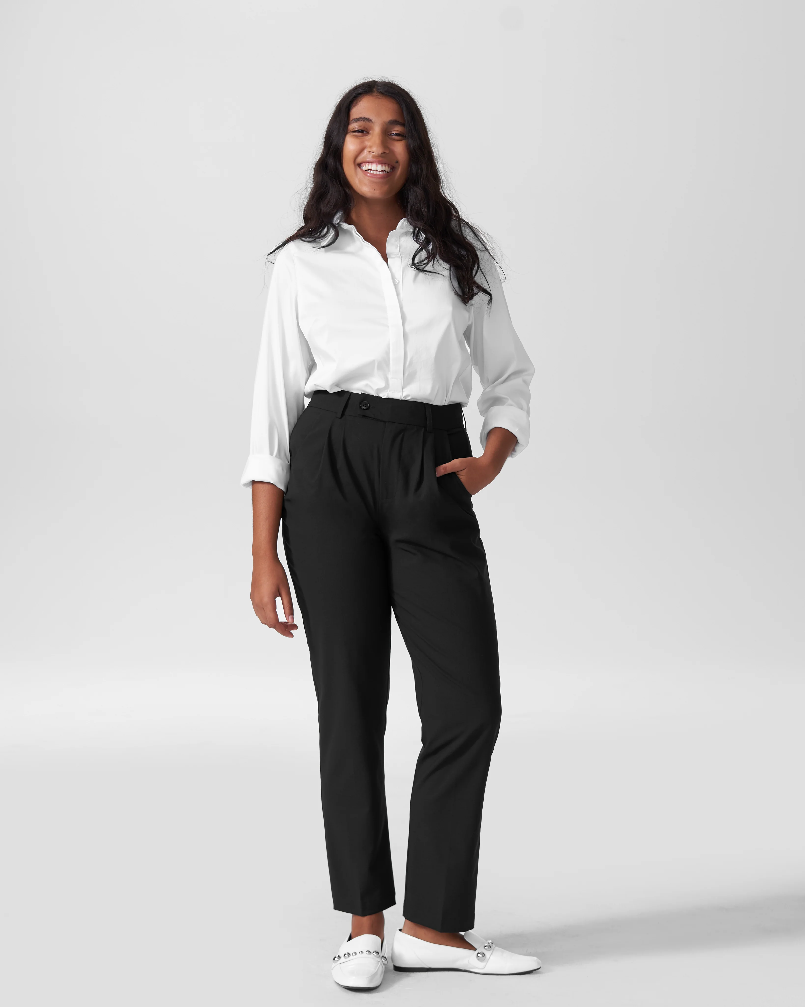 Silvia Slim Cut Trousers 29 inch - Black - Image 10