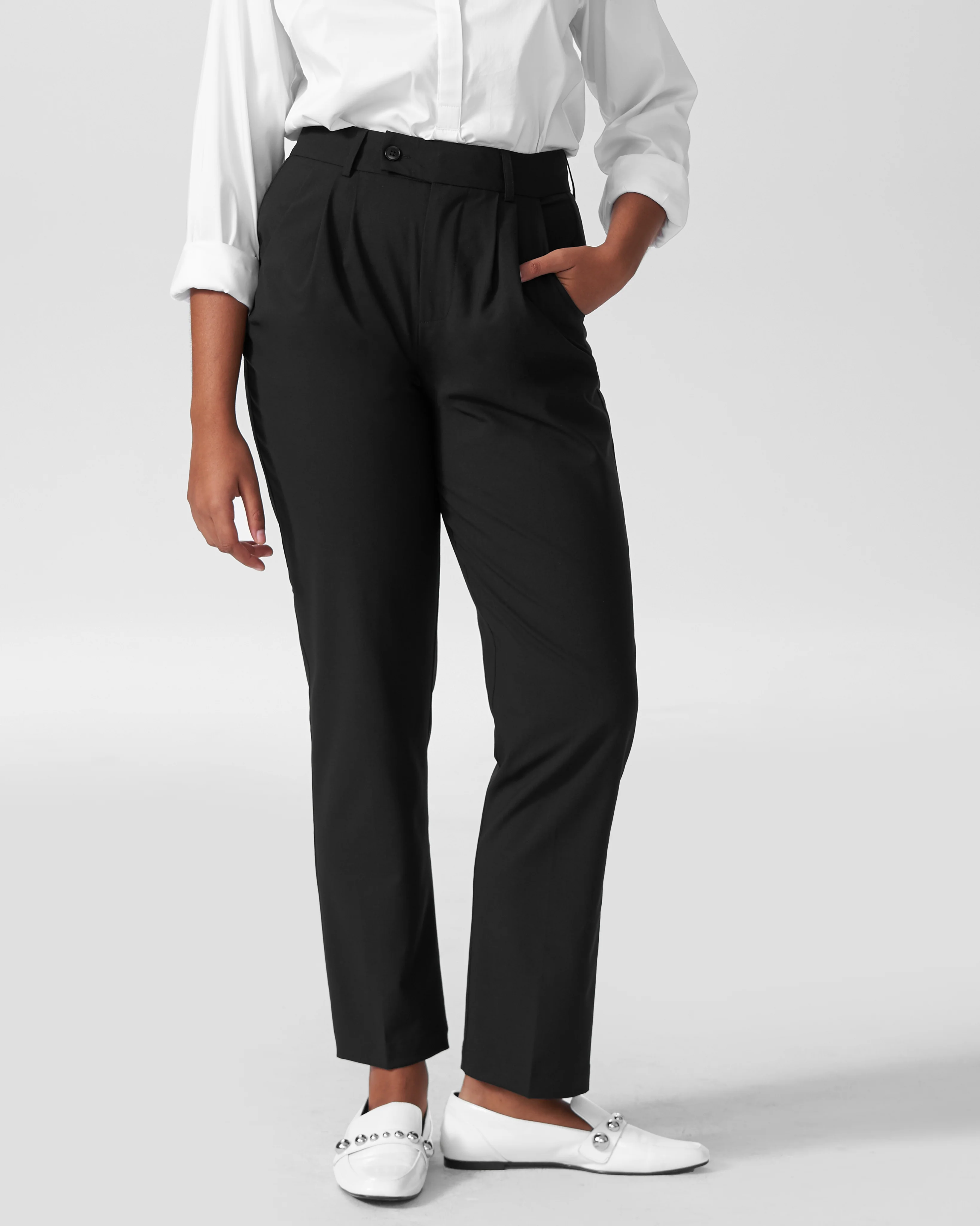 Silvia Slim Cut Trousers 29 inch - Black - Image 5