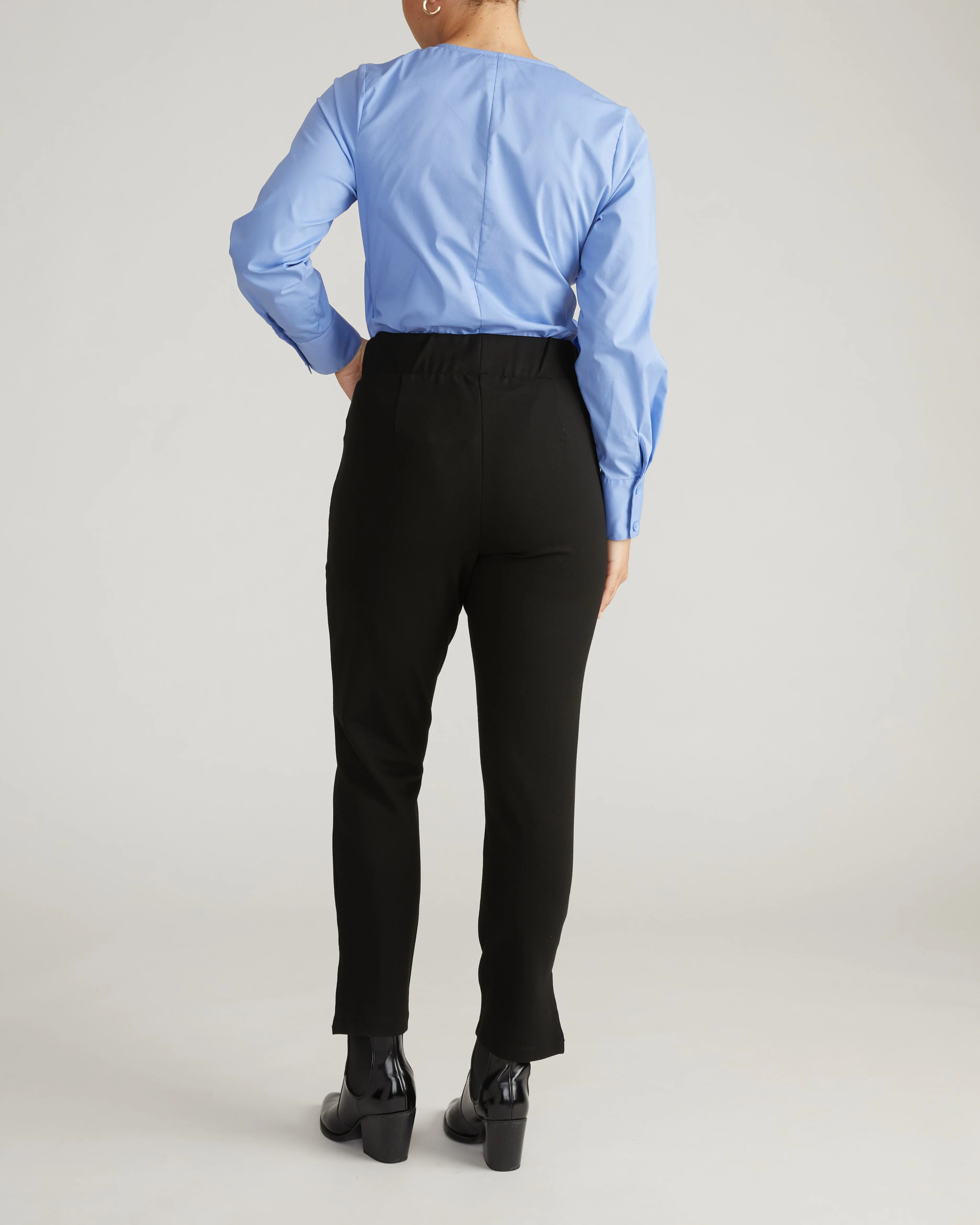 Skinny Pintuck Ponte Pants 28 Inch - Black - Image 6