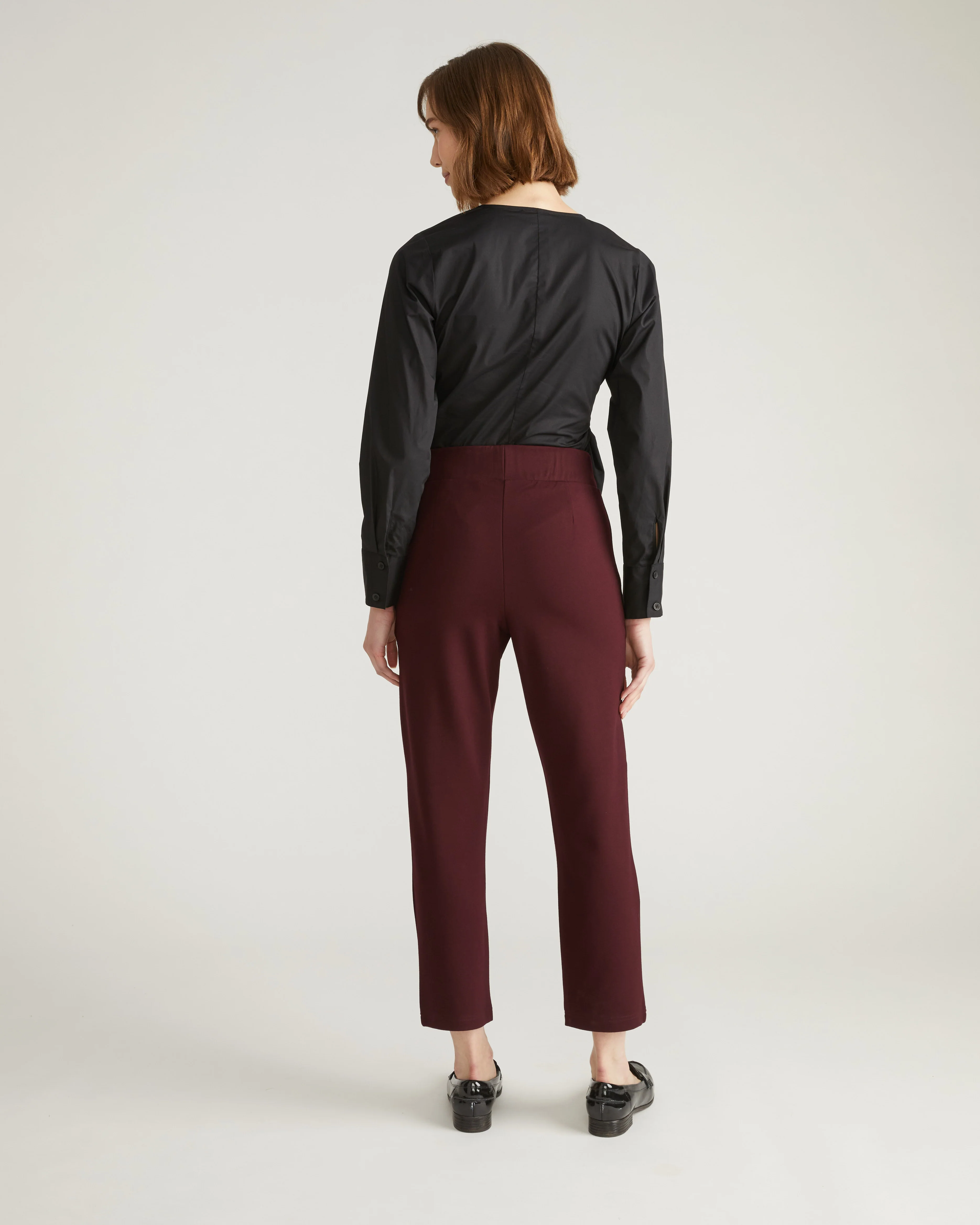 Smart Signature Ponte Pants - Black Cherry - Image 3