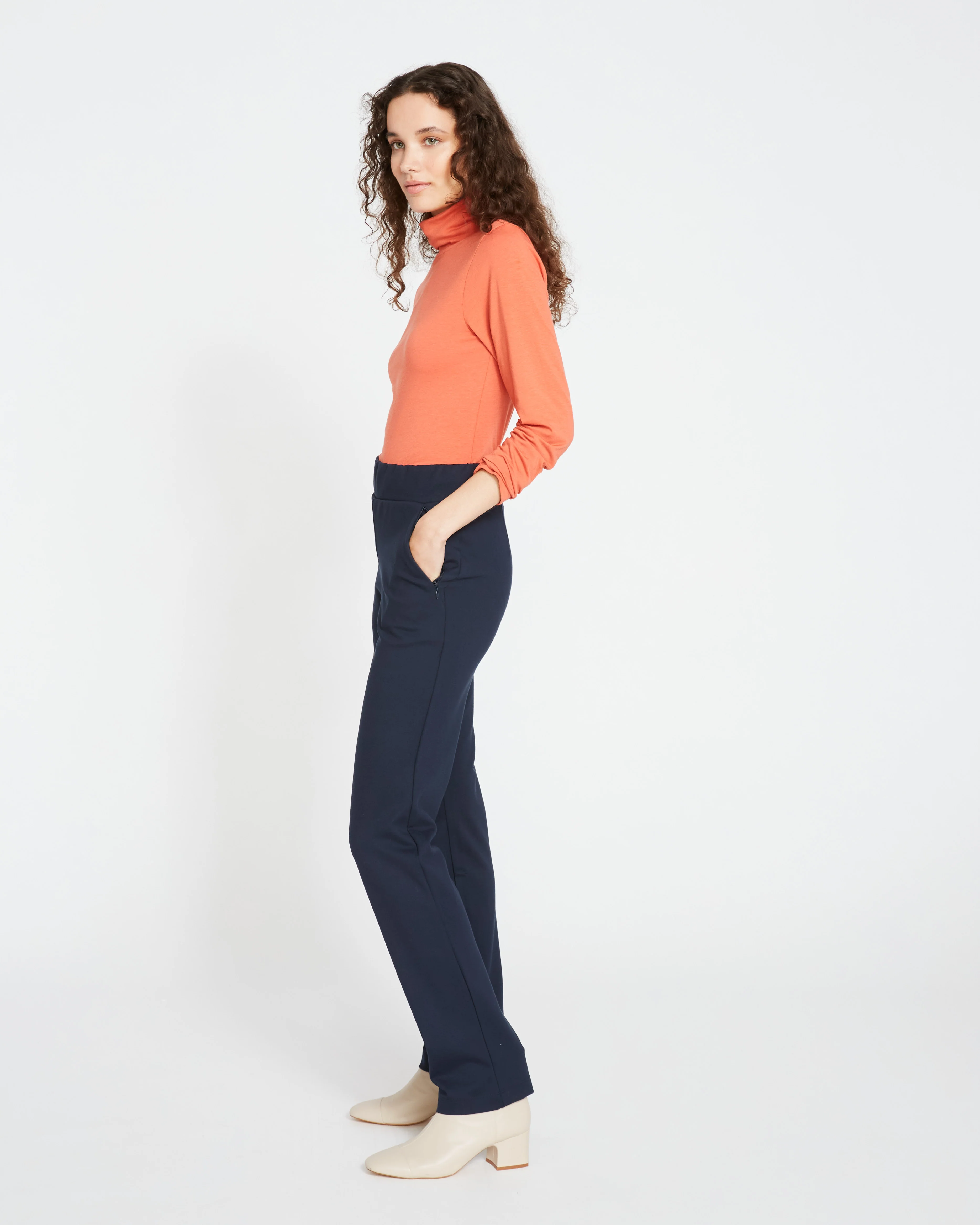 Smart Signature Ponte Pants Long - Navy - Image 3