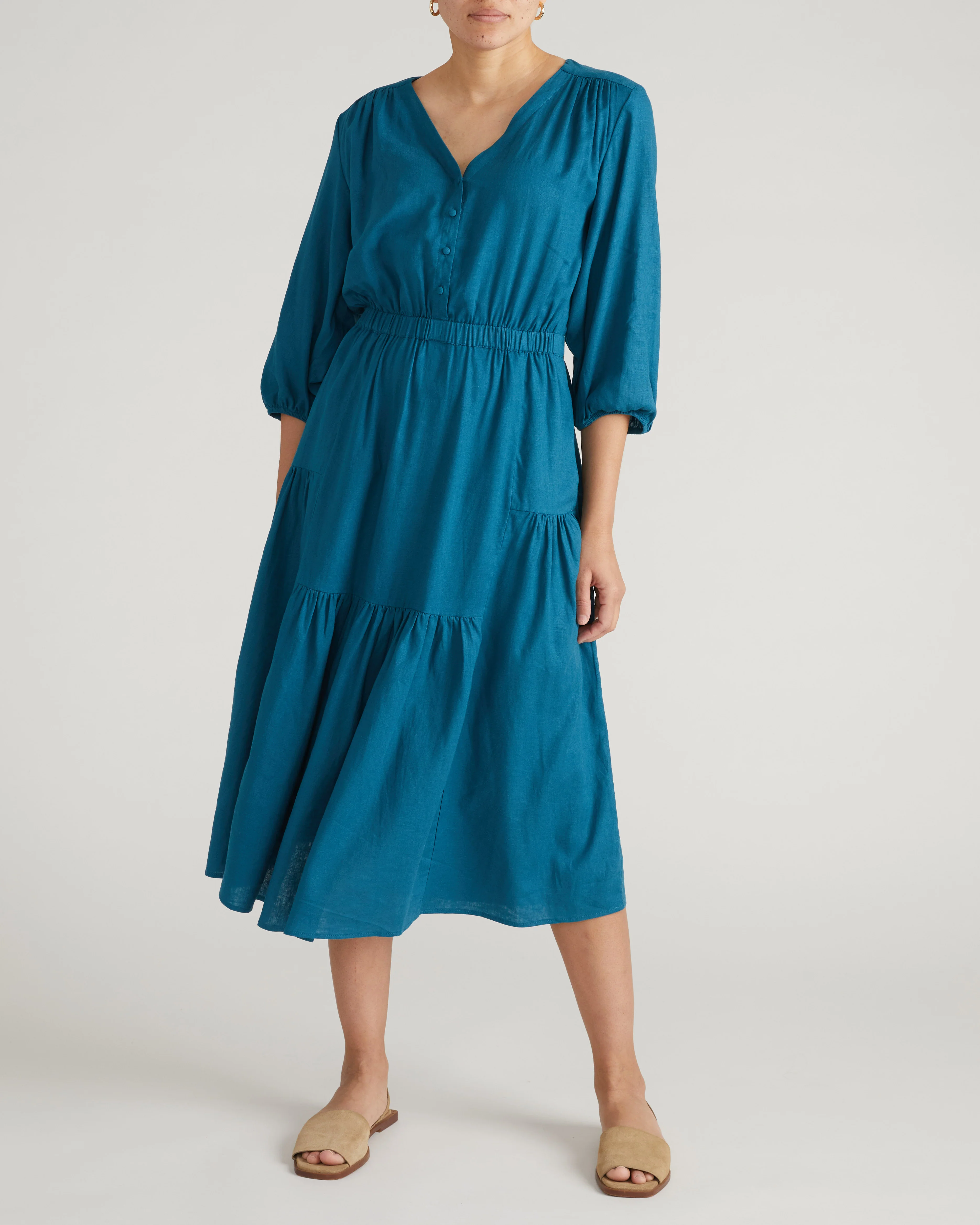 Sorrento Linen Midi Dress - Ink Blue - Image 7