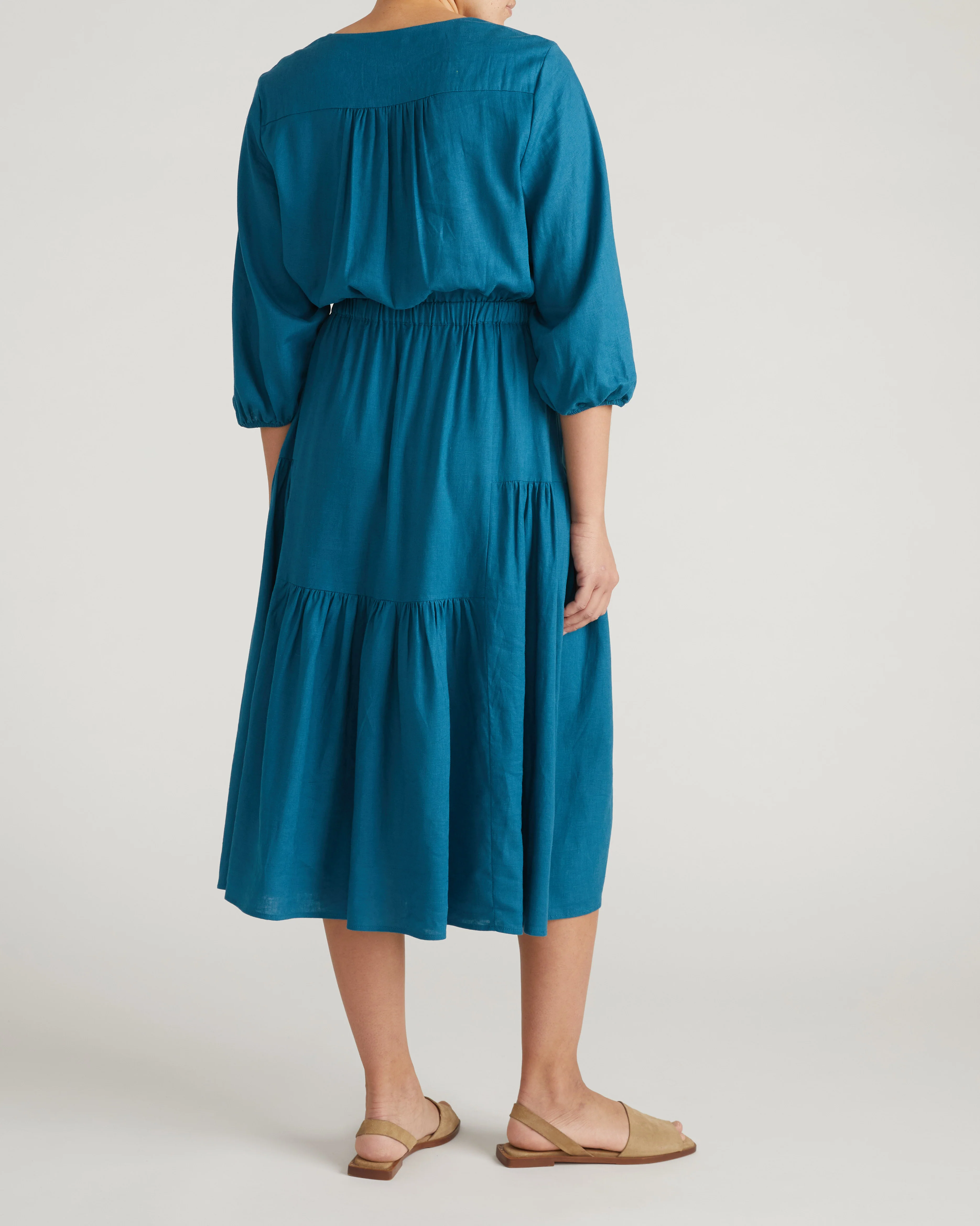 Sorrento Linen Midi Dress - Ink Blue - Image 9