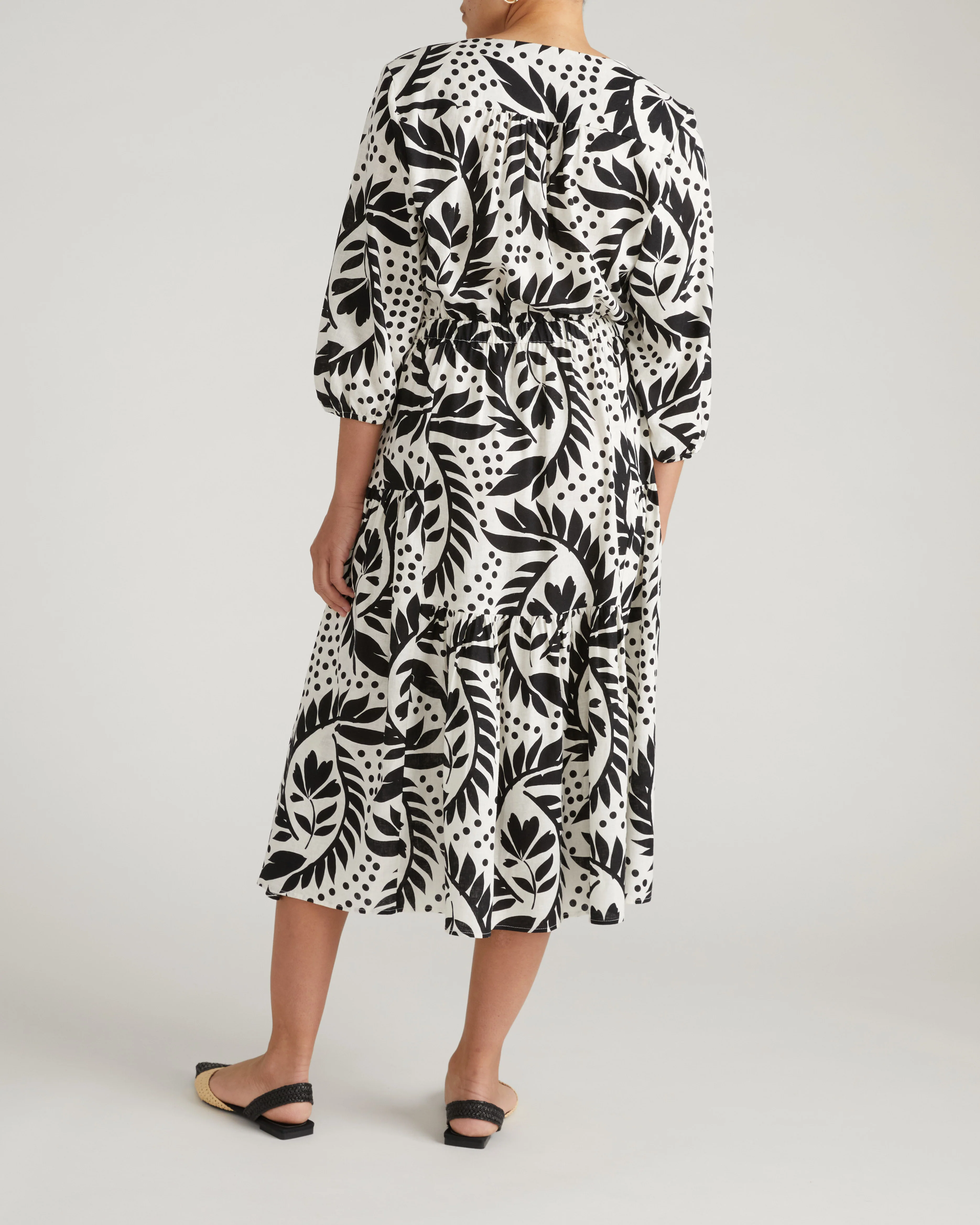 Sorrento Linen Midi Dress - Vine Print - Image 6