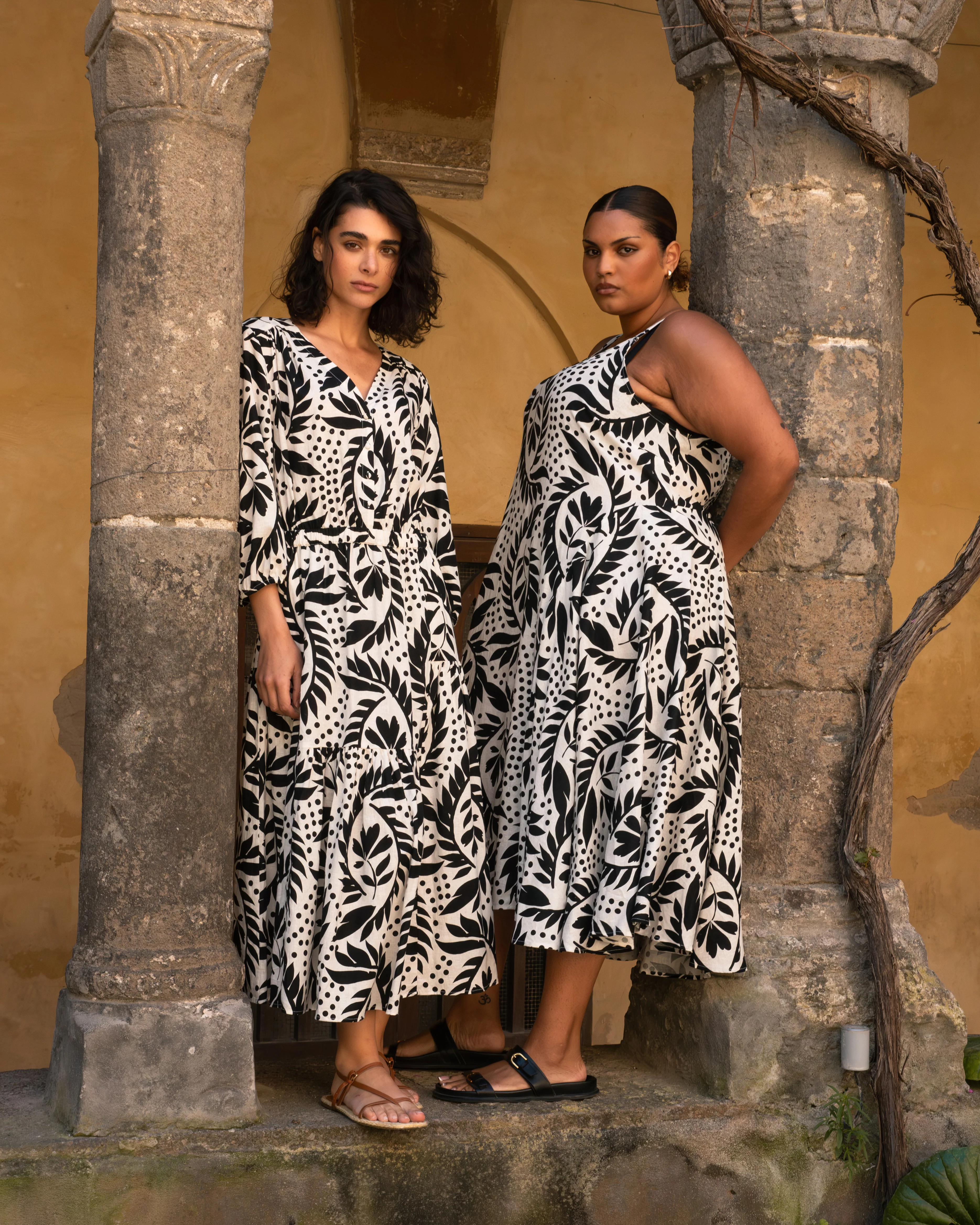 Sorrento Linen Midi Dress - Vine Print - Image 7