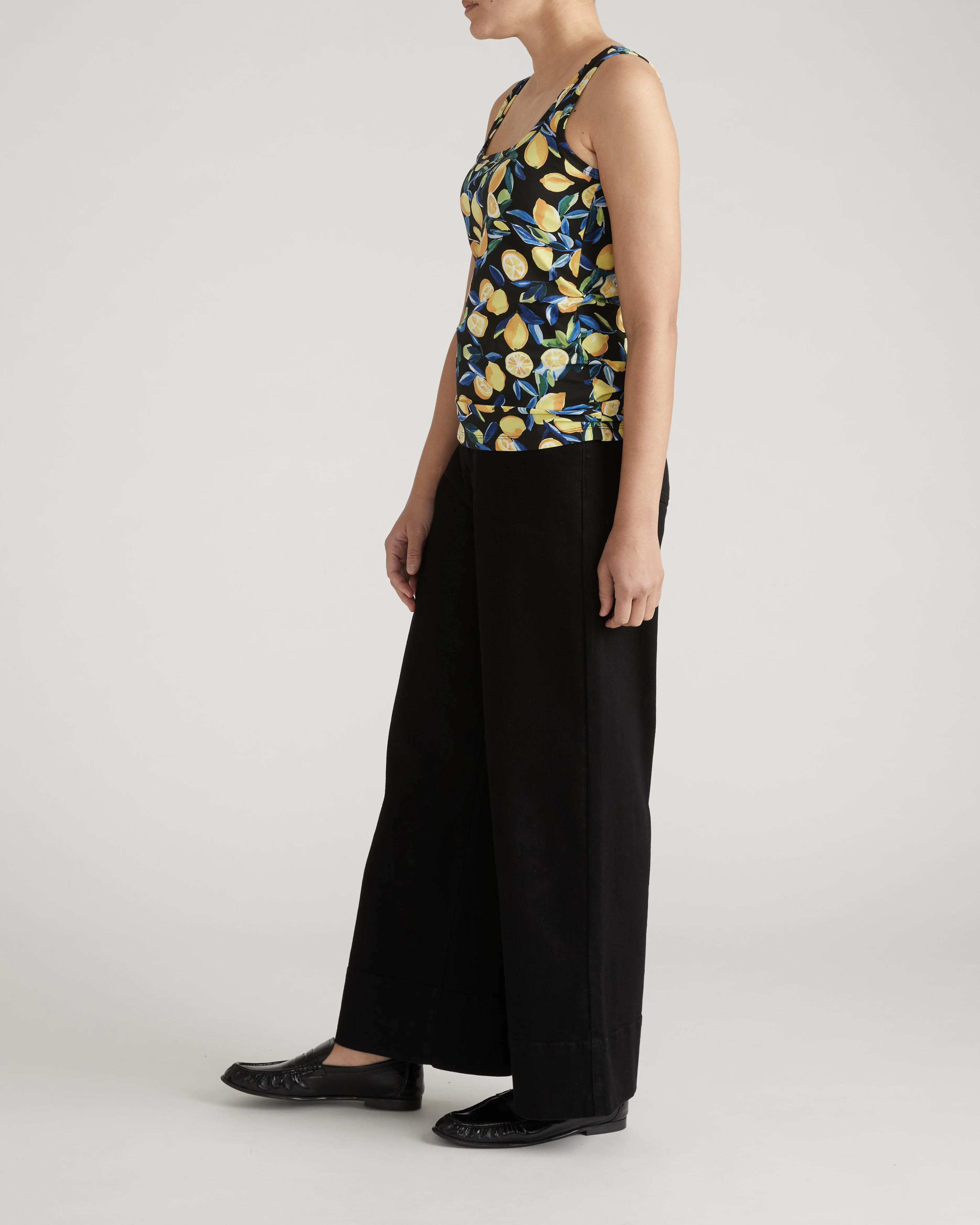 Square Neck Tank Top - Black Limoncello Print - Image 3