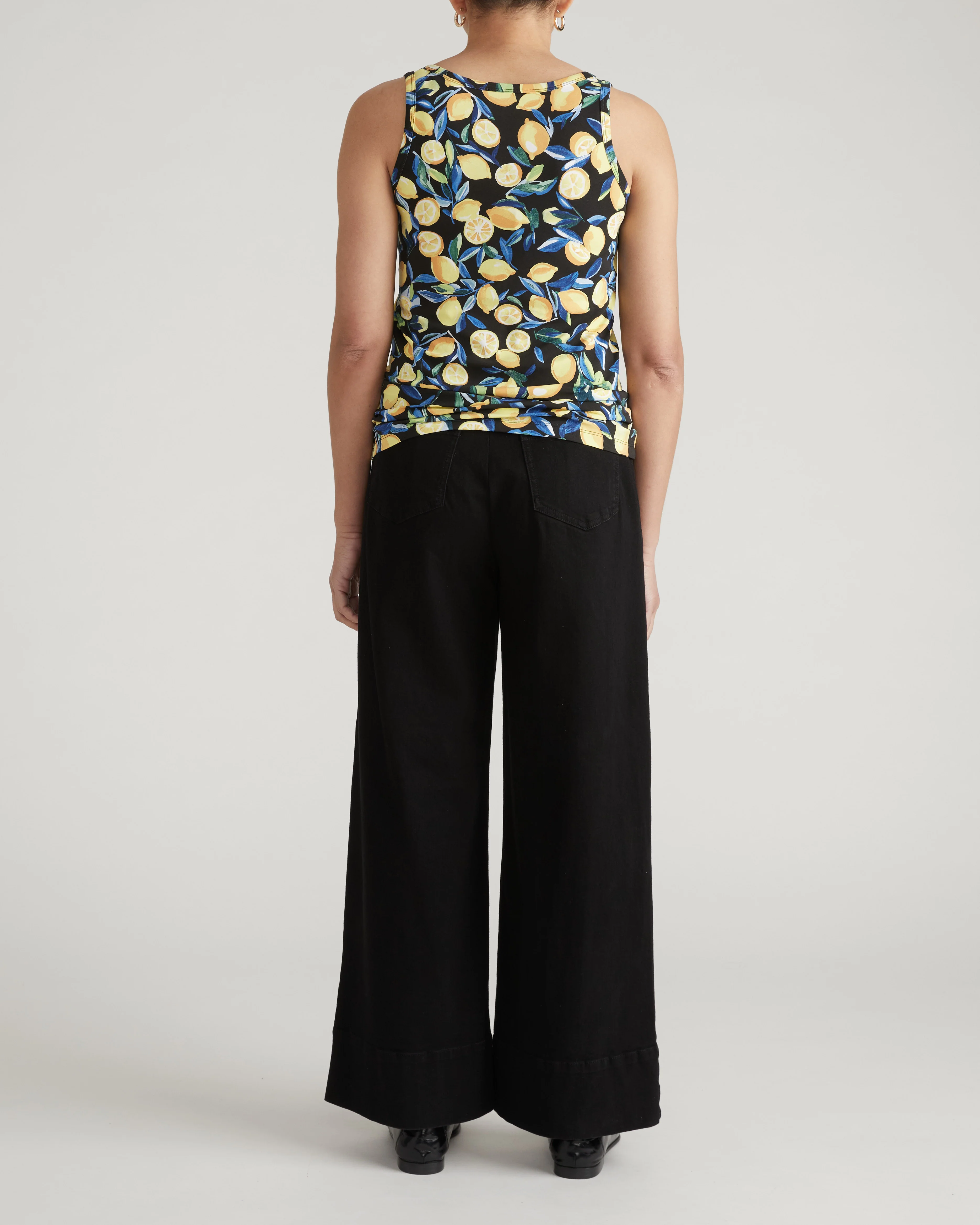 Square Neck Tank Top - Black Limoncello Print - Image 4