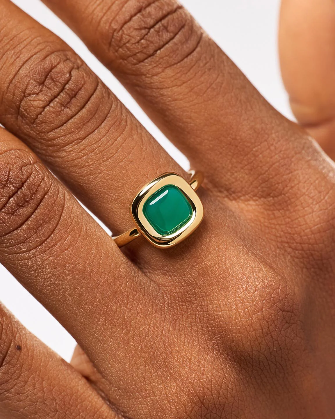 Ana Luisa Statement Ring - Clara Ring Green Onyx - Image 3