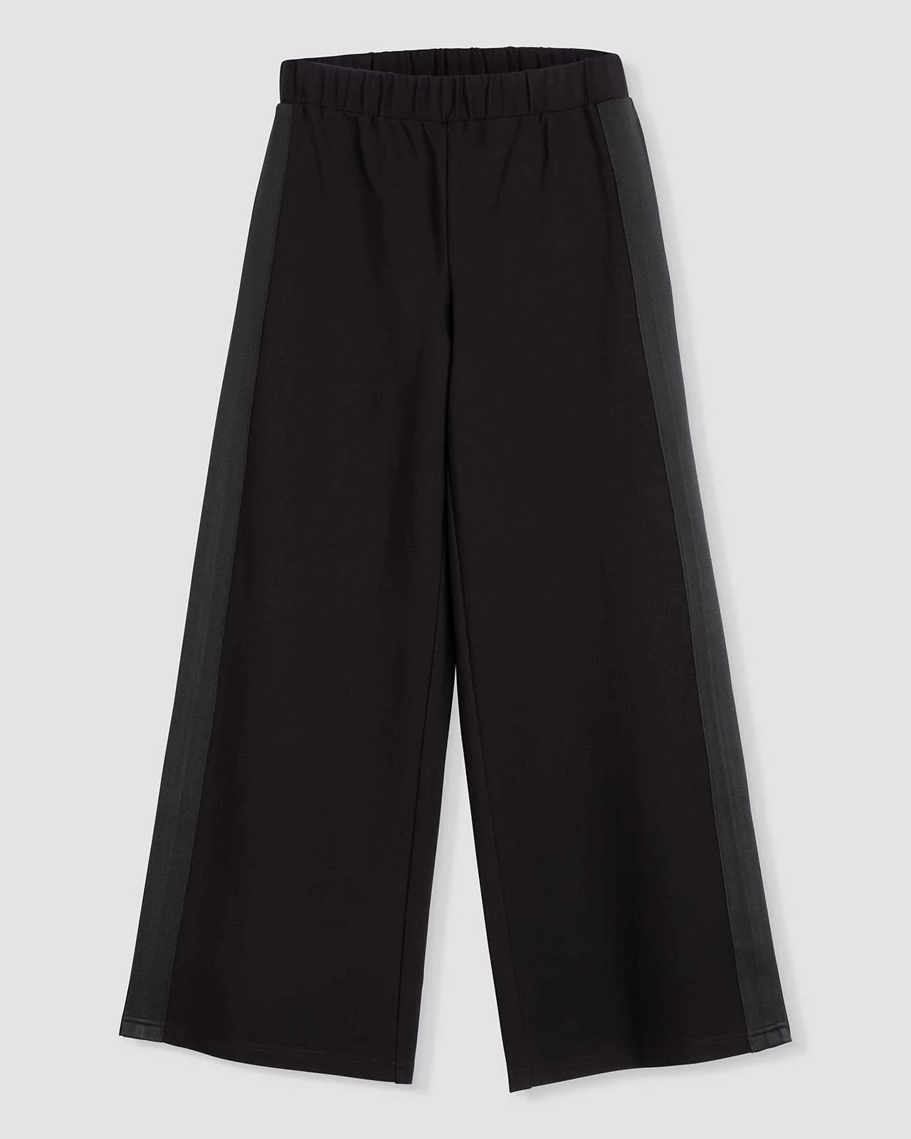 Stephanie Wide Leg Stripe Ponte Pants 30 Inch - Black with Black Stripe - Image 8