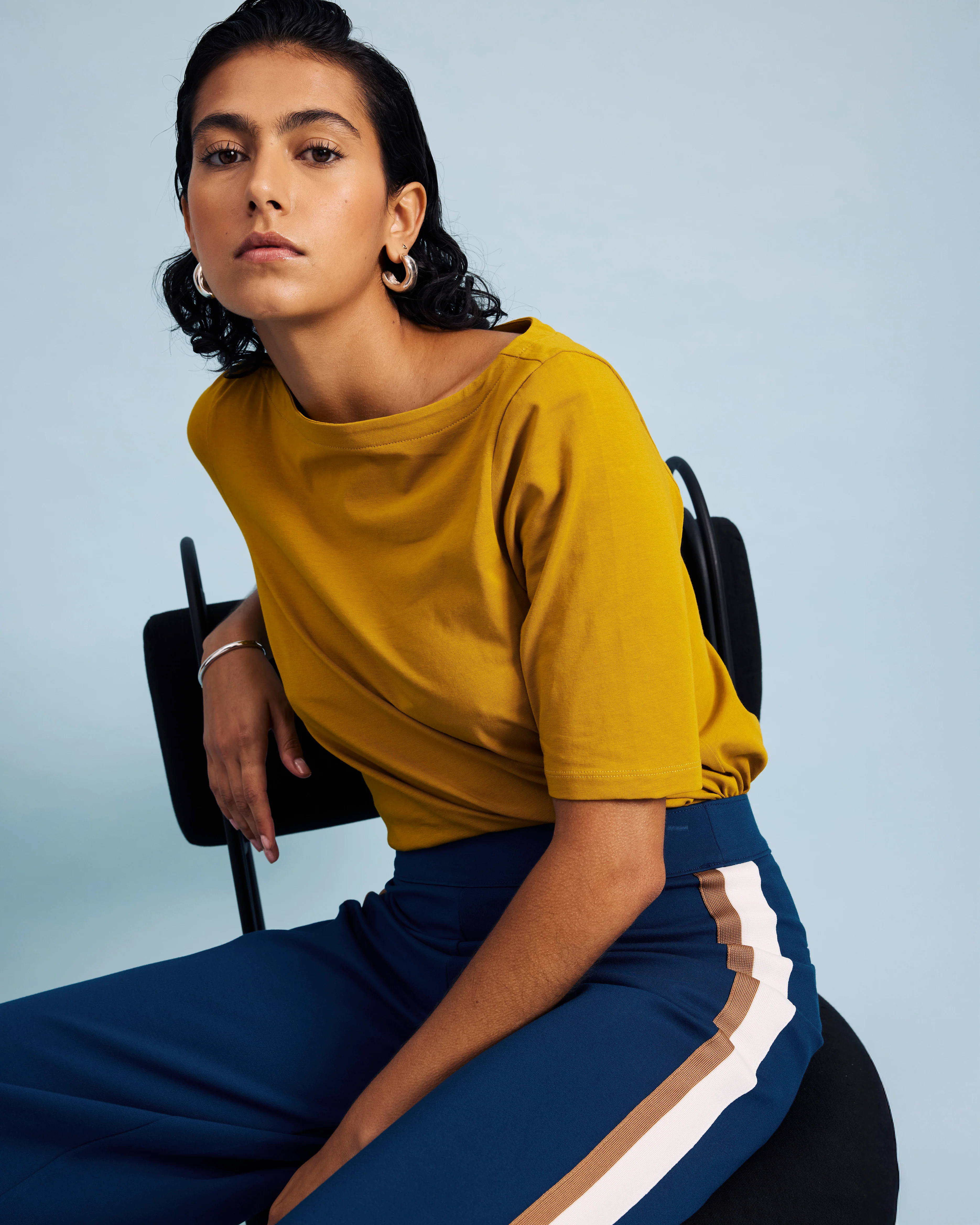Bella Boatneck Tee - Mustard - Image 4