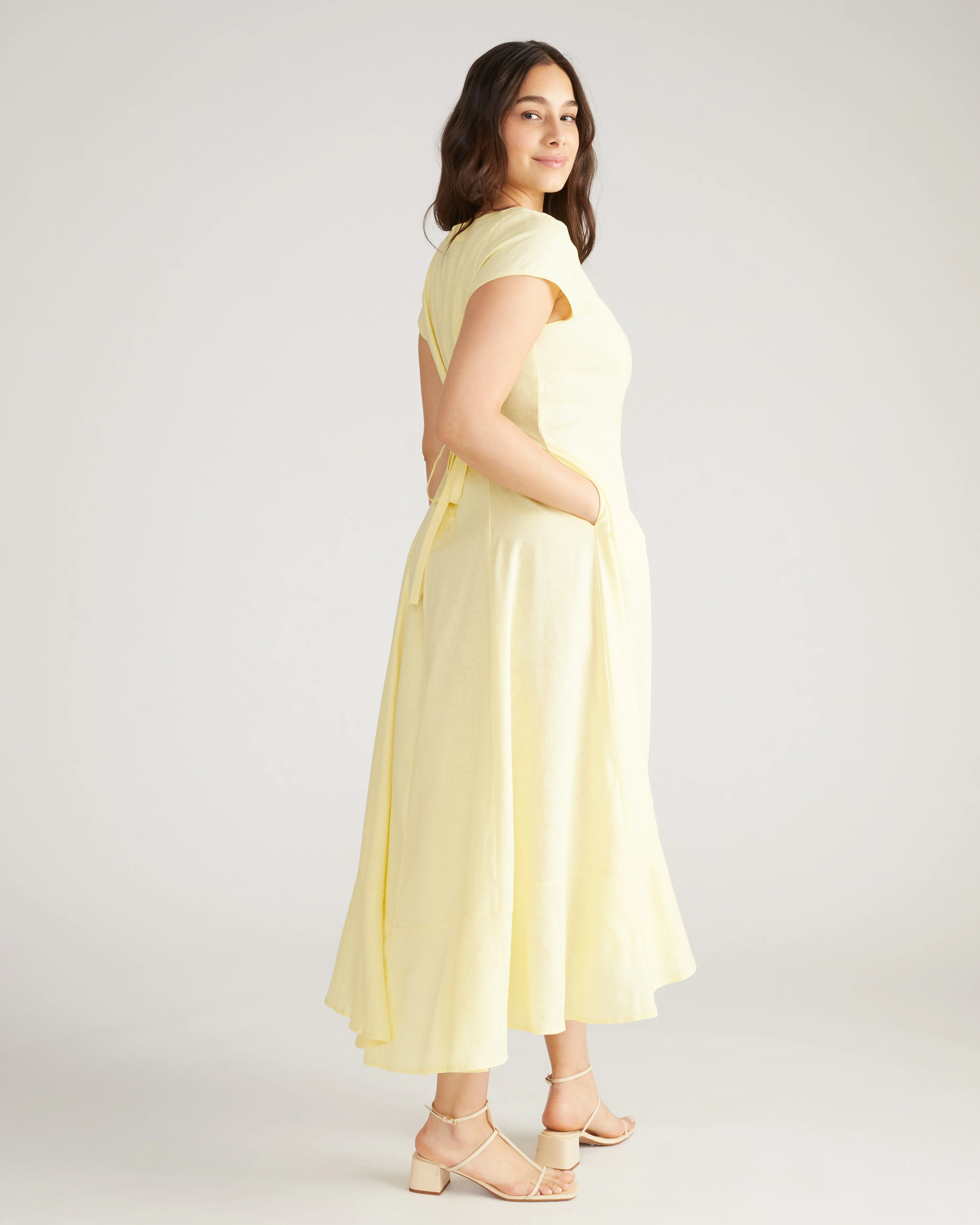 Sunset Linen Flounce Dress - Twinkle - Image 2