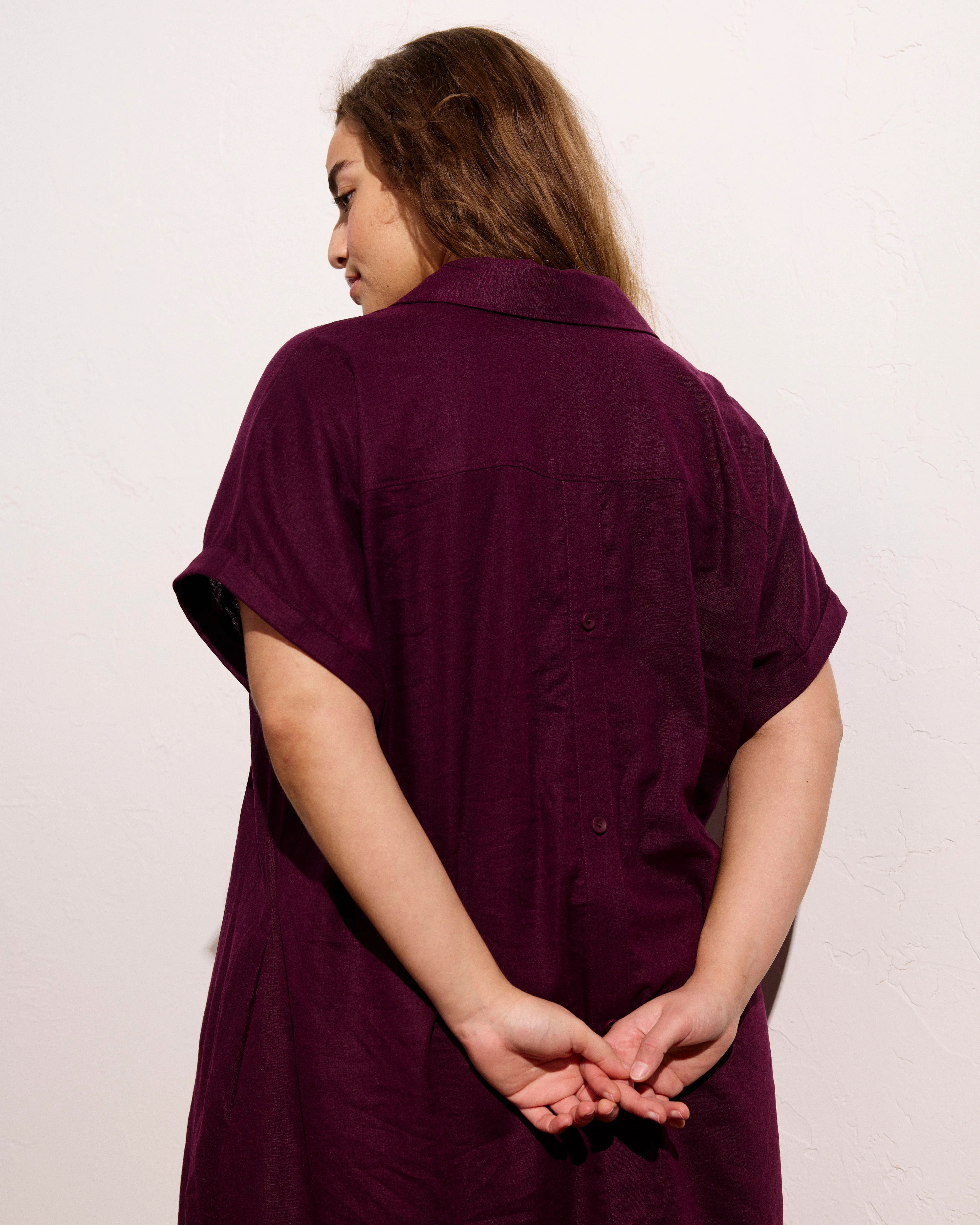 Sunshine Linen Polo Dress - Acai - Image 5