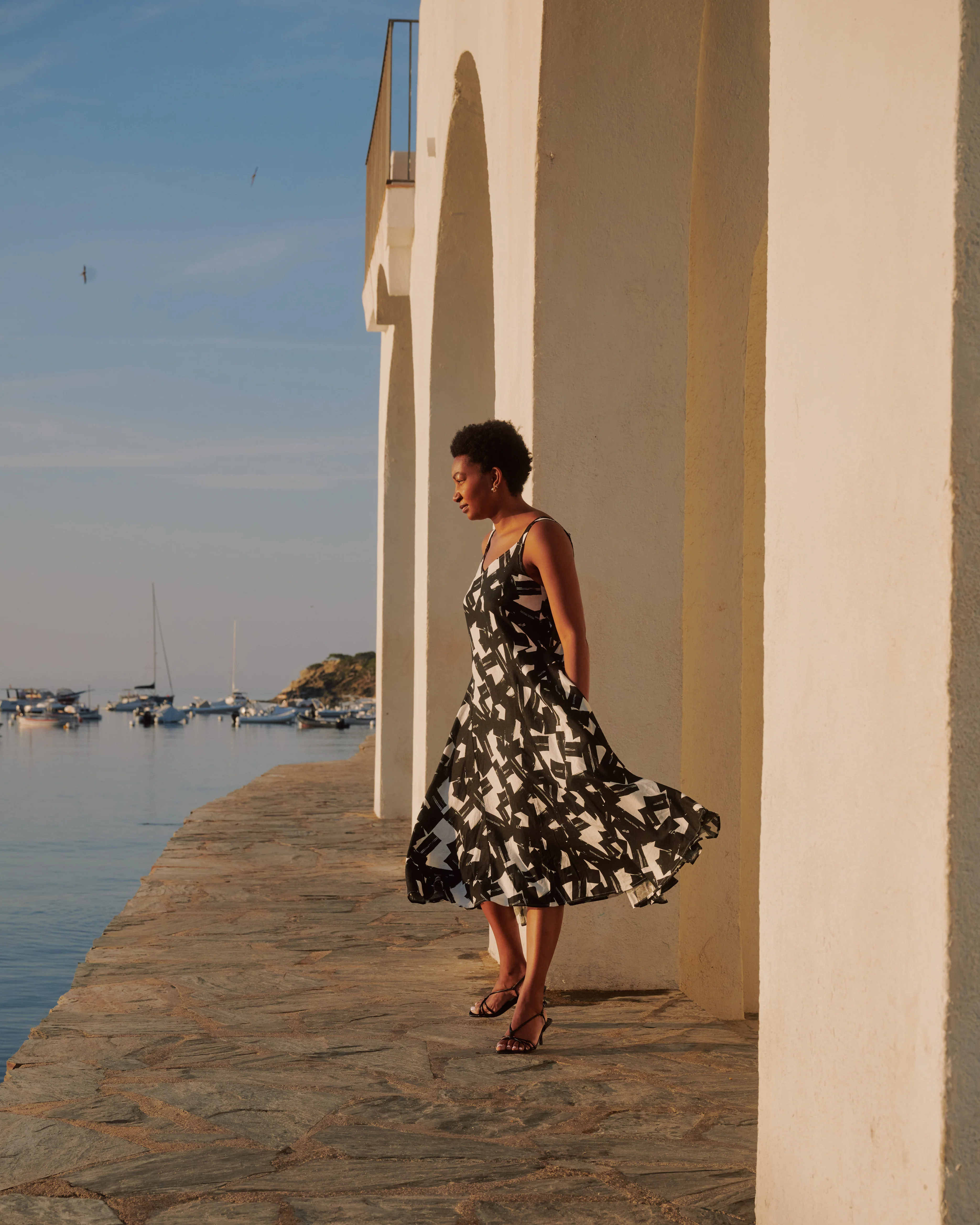 Sunshower Flowy Linen Dress - Santiago Print - Image 7