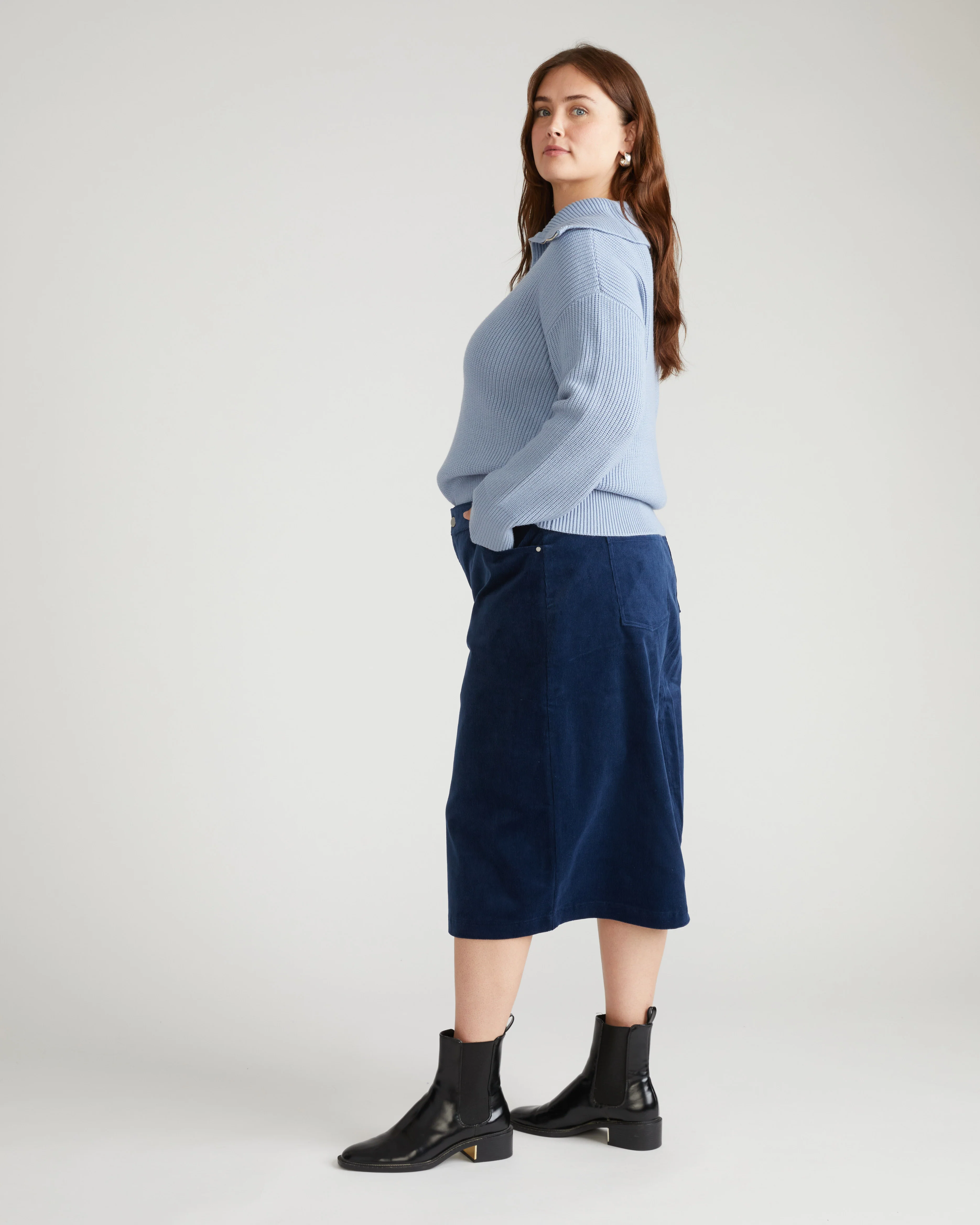 Suzi Corduroy Skirt - Pageant Blue - Image 5