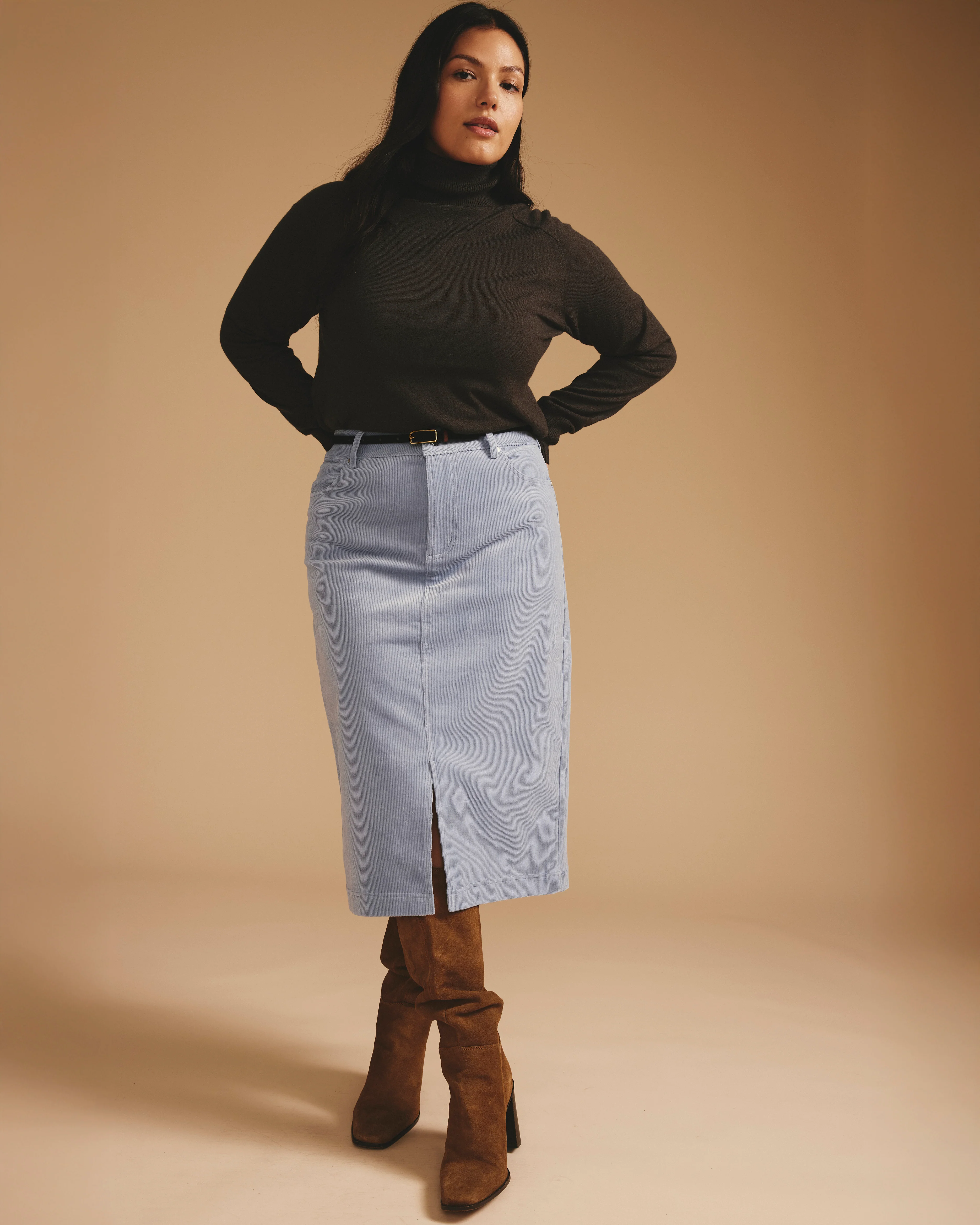 Suzi Corduroy Skirt - Washed Rain - Image 4